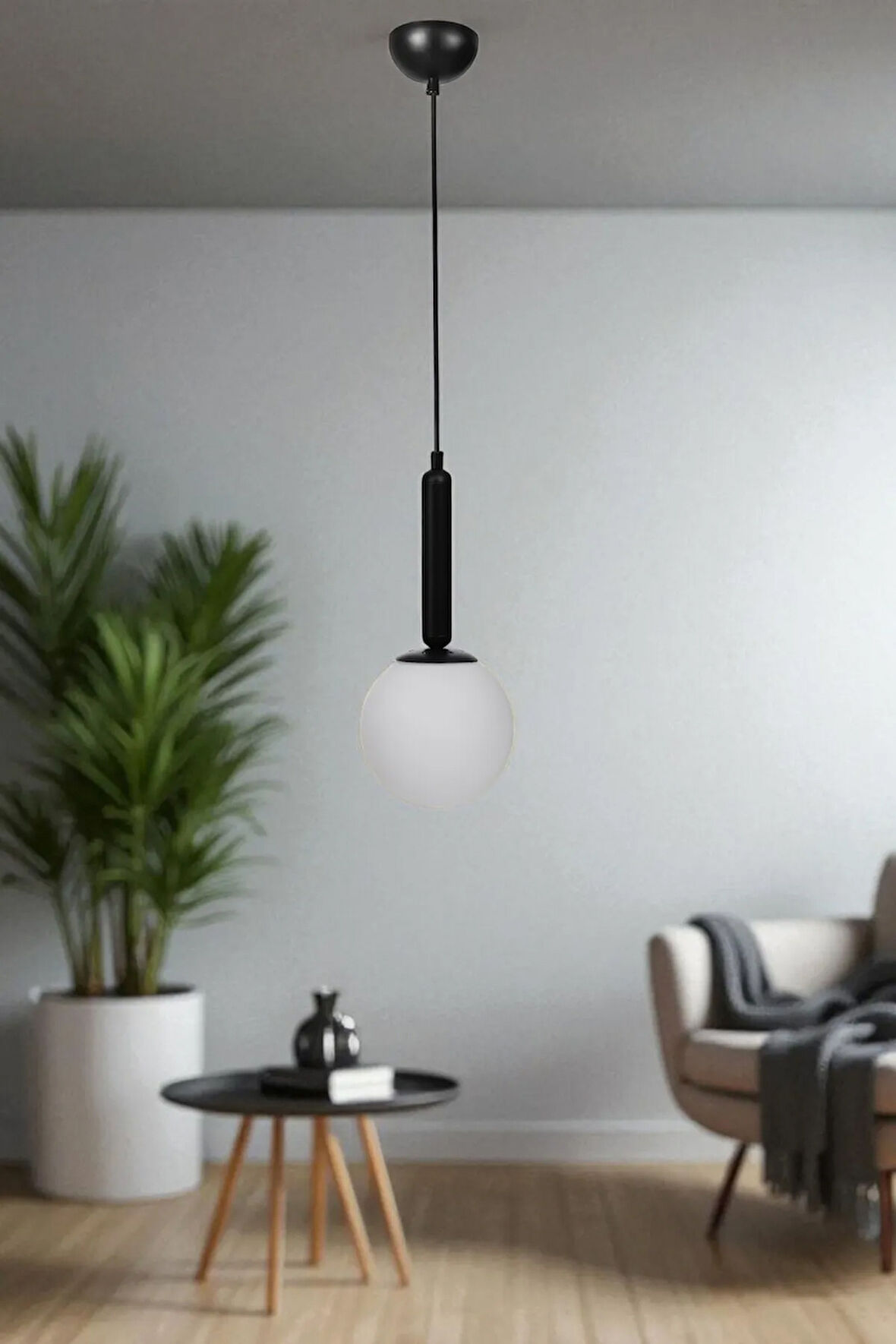 SEZGİ TEKLİ SİYAH BEYAZ CAMLI SARKIT