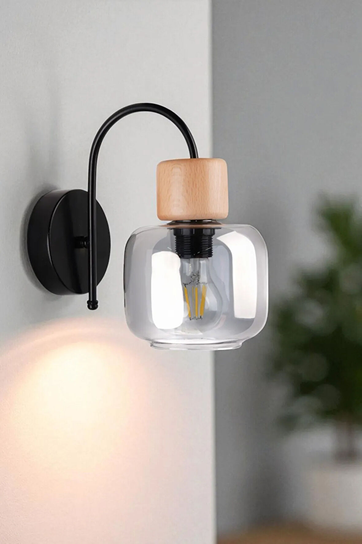 LİDYA SİYAH FÜME CAMLI APLİK