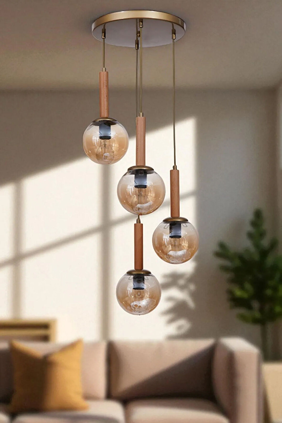 IŞIL 4 LÜ TEPSİLİ NATUREL BAL CAMLI SARKIT