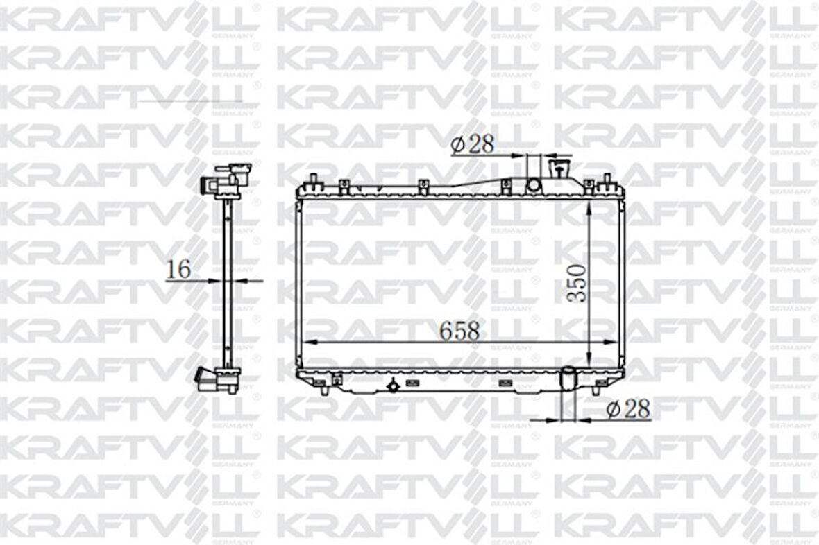 Honda Motor Su Radyatoru Honda CIVIC 2001 2006 Manuel Vites (350*658*16) Brazıng (mt) - Kraftvoll 08040041