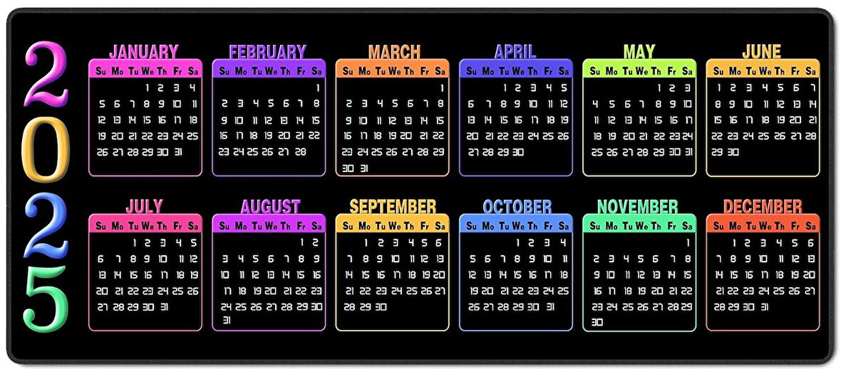 2025 TAKVİM 70x30 Cm Speed Kaymaz Taban Dikişli Oyuncu Gaming Mouse Pad