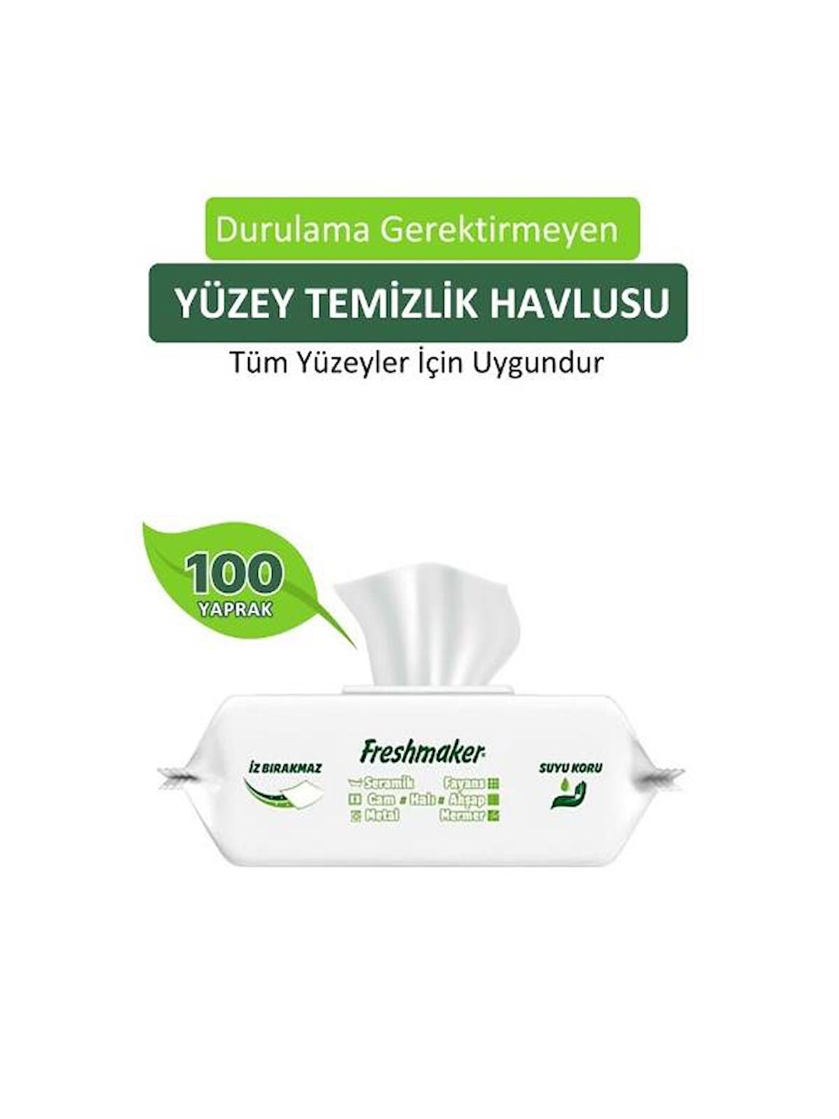 FRESHMAKER YÜZEYSİL BEYAZ SABUN KOKULU 100'LÜ