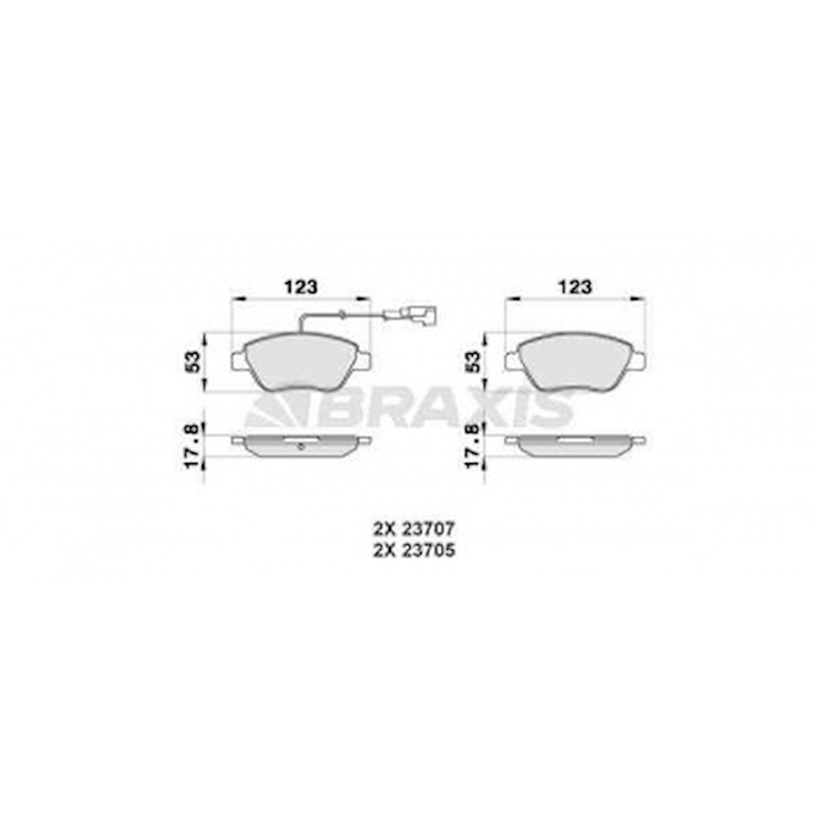 Fiat On Fren Balatası Fiat Bravo II Fiorıno Panda Stilo 05> Citroën Nemo 10> Peugeot Bipper 10> - Braxıs Ab0012