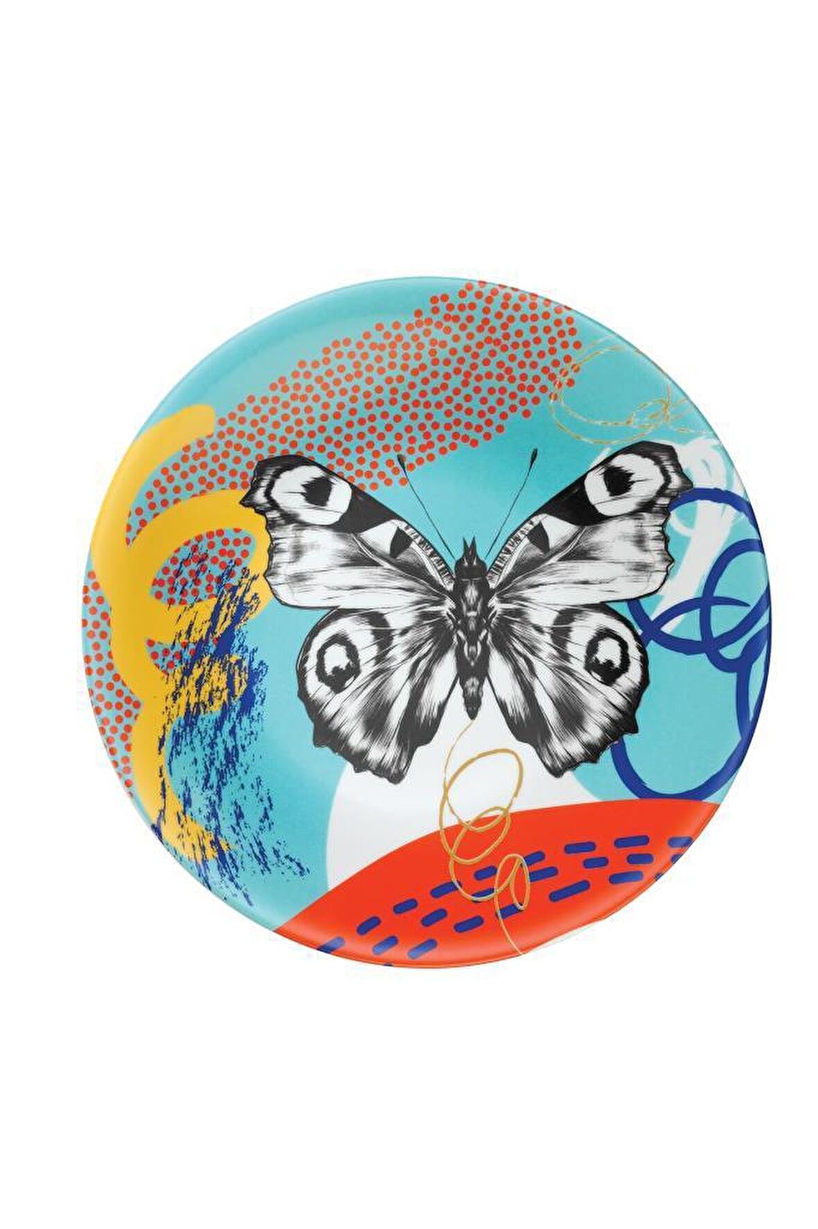 Kütahya Porselen Madagaskar Butterfly 27 cm Servis Tabağı