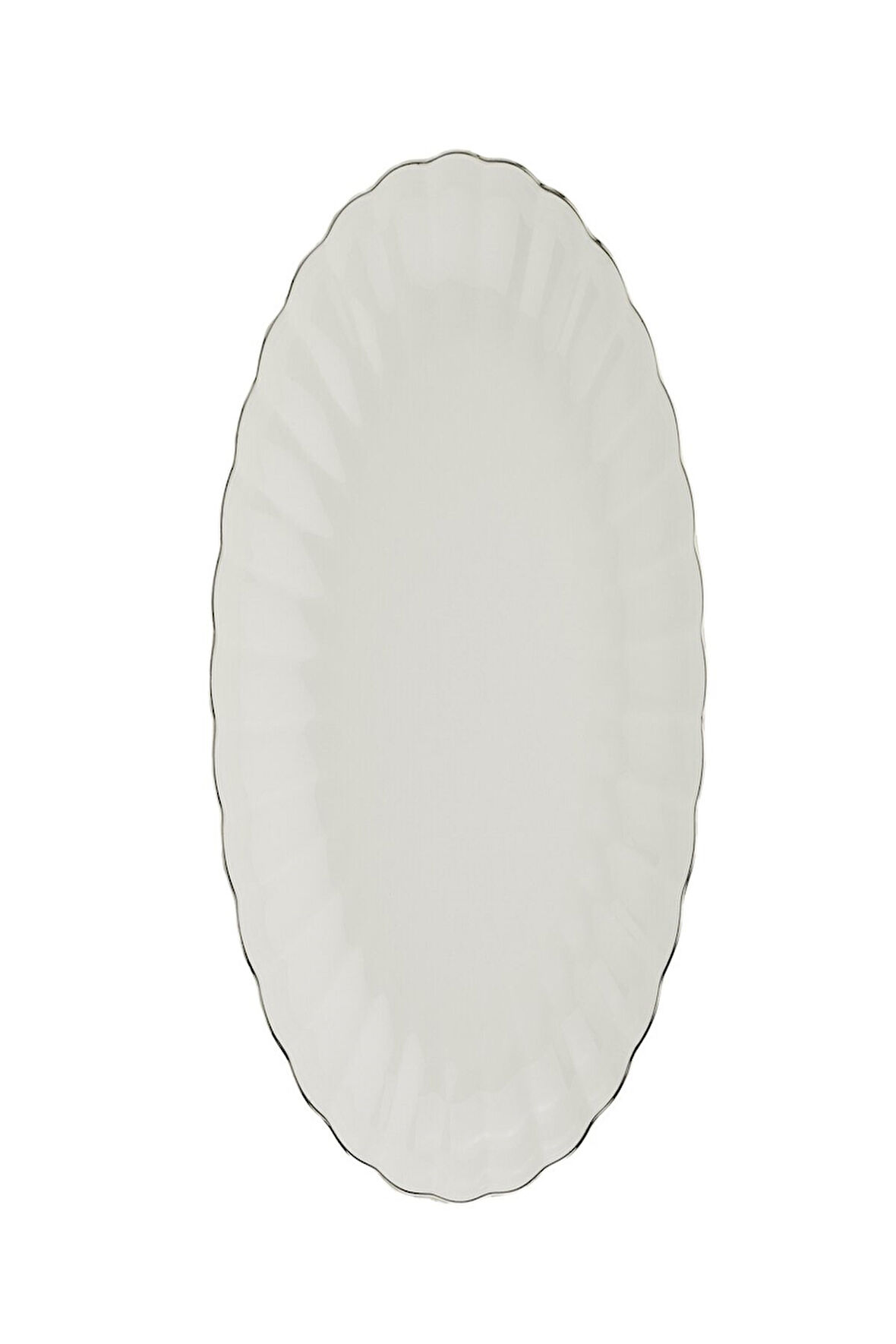 Kütahya Porselen Bone Luz Platin File Kayık Tabak 27x19cm Tekli BNLZF28KY220