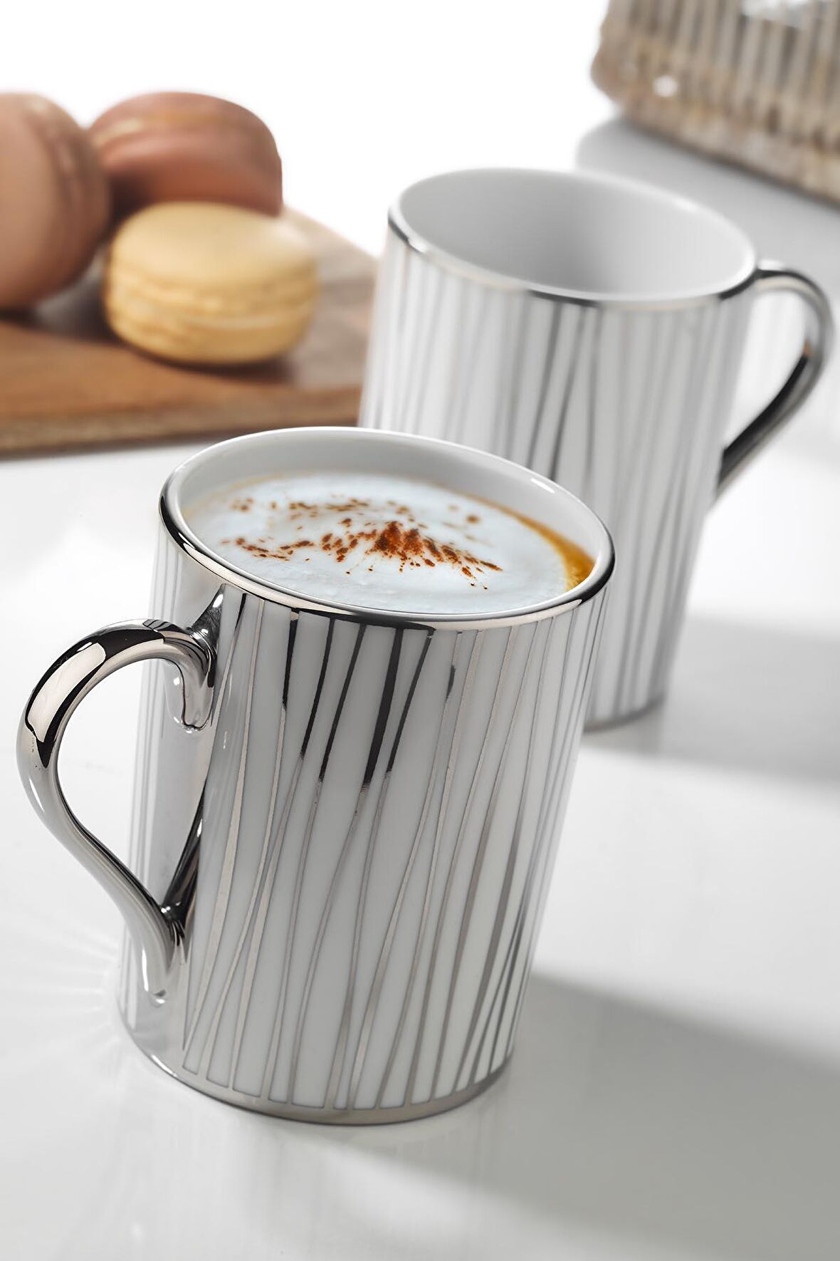 Kütahya Porselen Forest 2li Mug Bardak Platin 10925