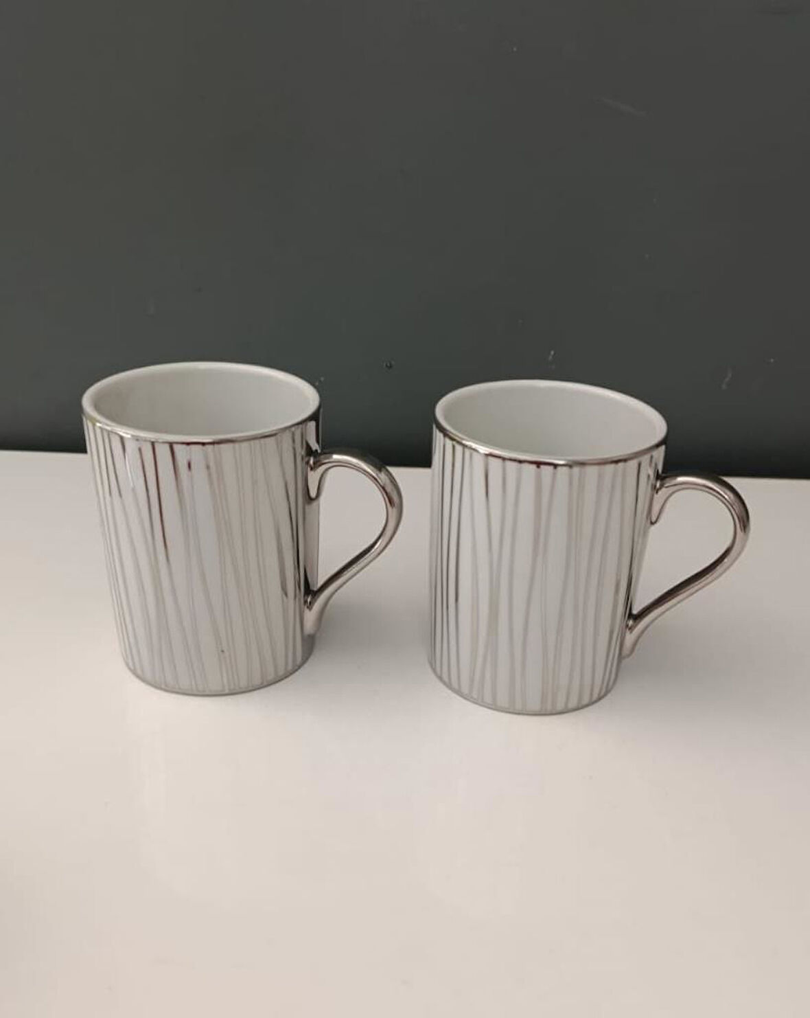 KÜTAHYA PORSELEN FOREST 2 Lİ  MUG 260 CC PLATİN 10153