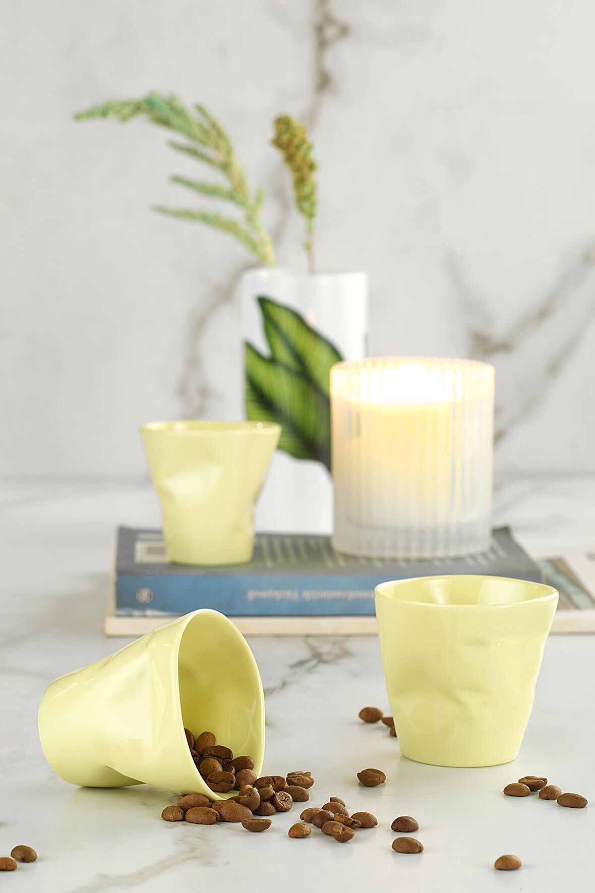 Crash 3lü Kahve Seti Sarı