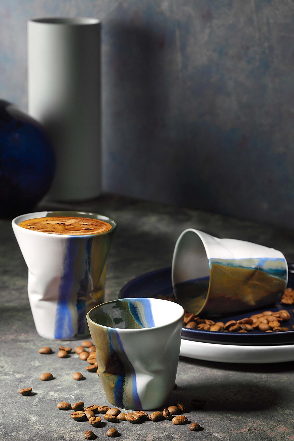 Kütahya Porselen Crash 3lü Kahve Seti KahveKrem