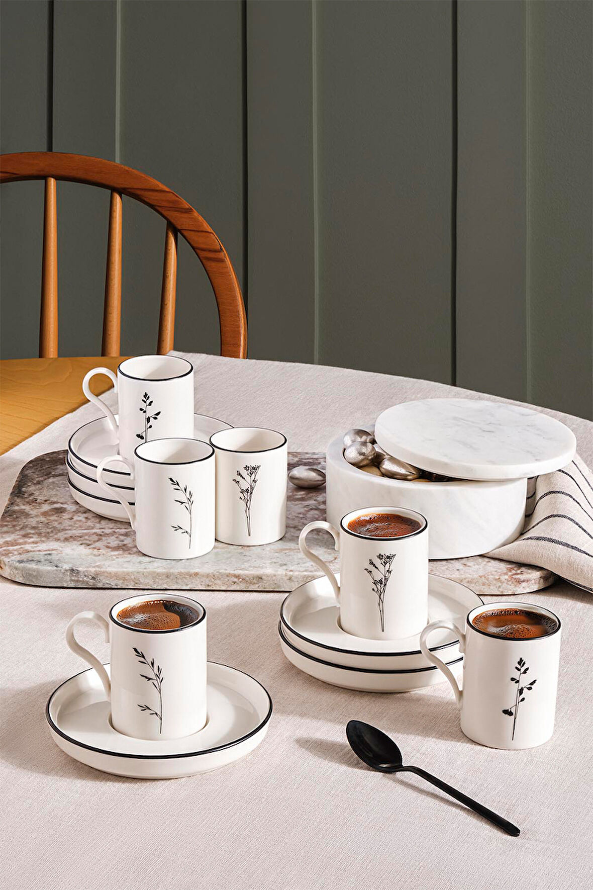 Kütahya Porselen Angelica SF Desire 12 Parça 6 Kişilik Kahve Fincan Takımı