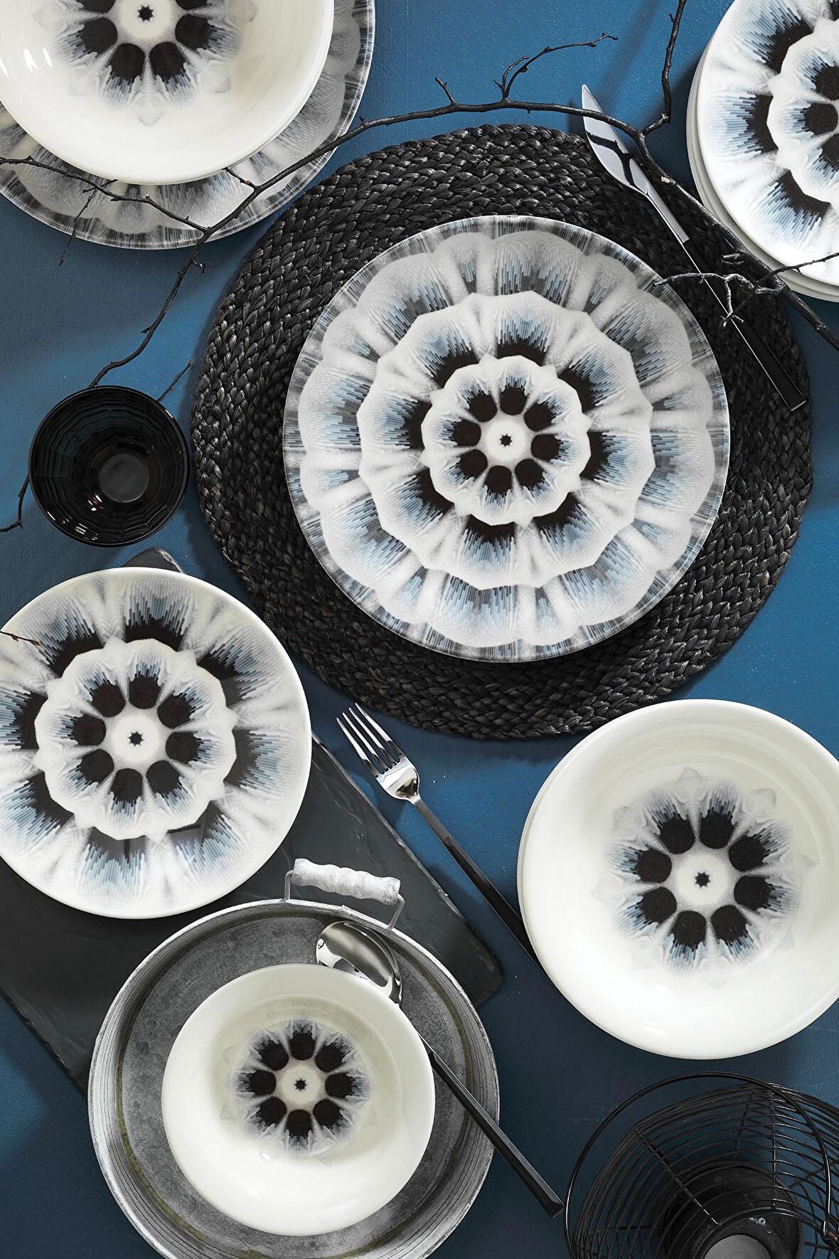 Nano Cream 24 Parça 6 Kişilik Modern Yuvarlak Porselen Yemek Takımı