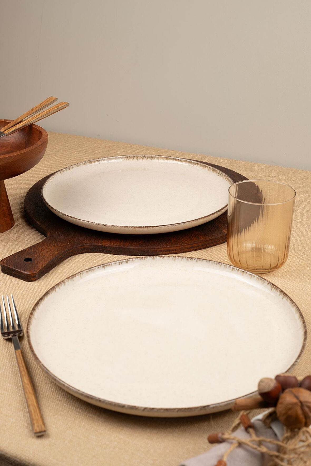 Kütahya Porselen Moderna 2 Parça 27 Cm Düz Tabak Tarçın