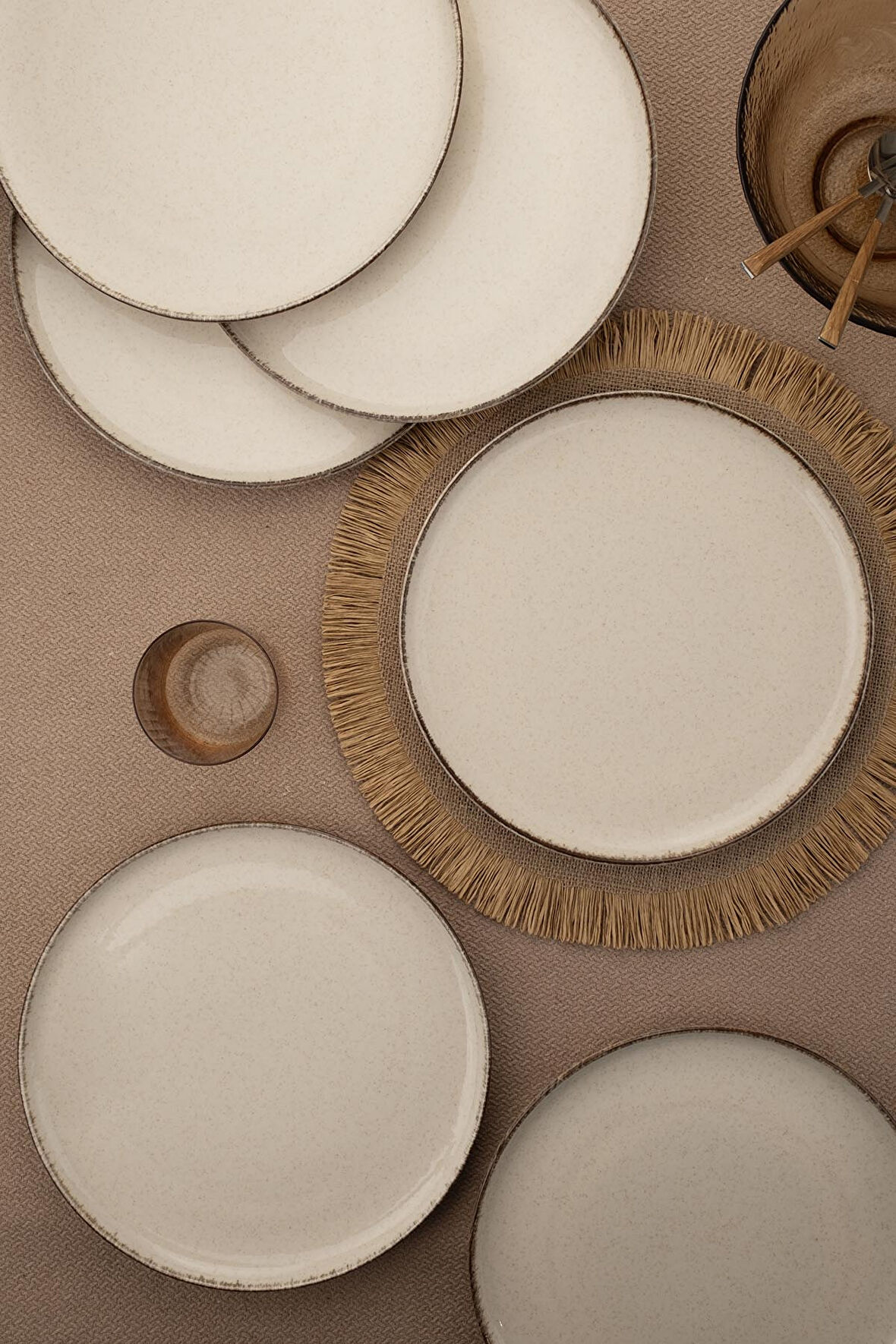 Kütahya Porselen Moderna 6 Parça 27 Cm Düz Tabak Tarçın