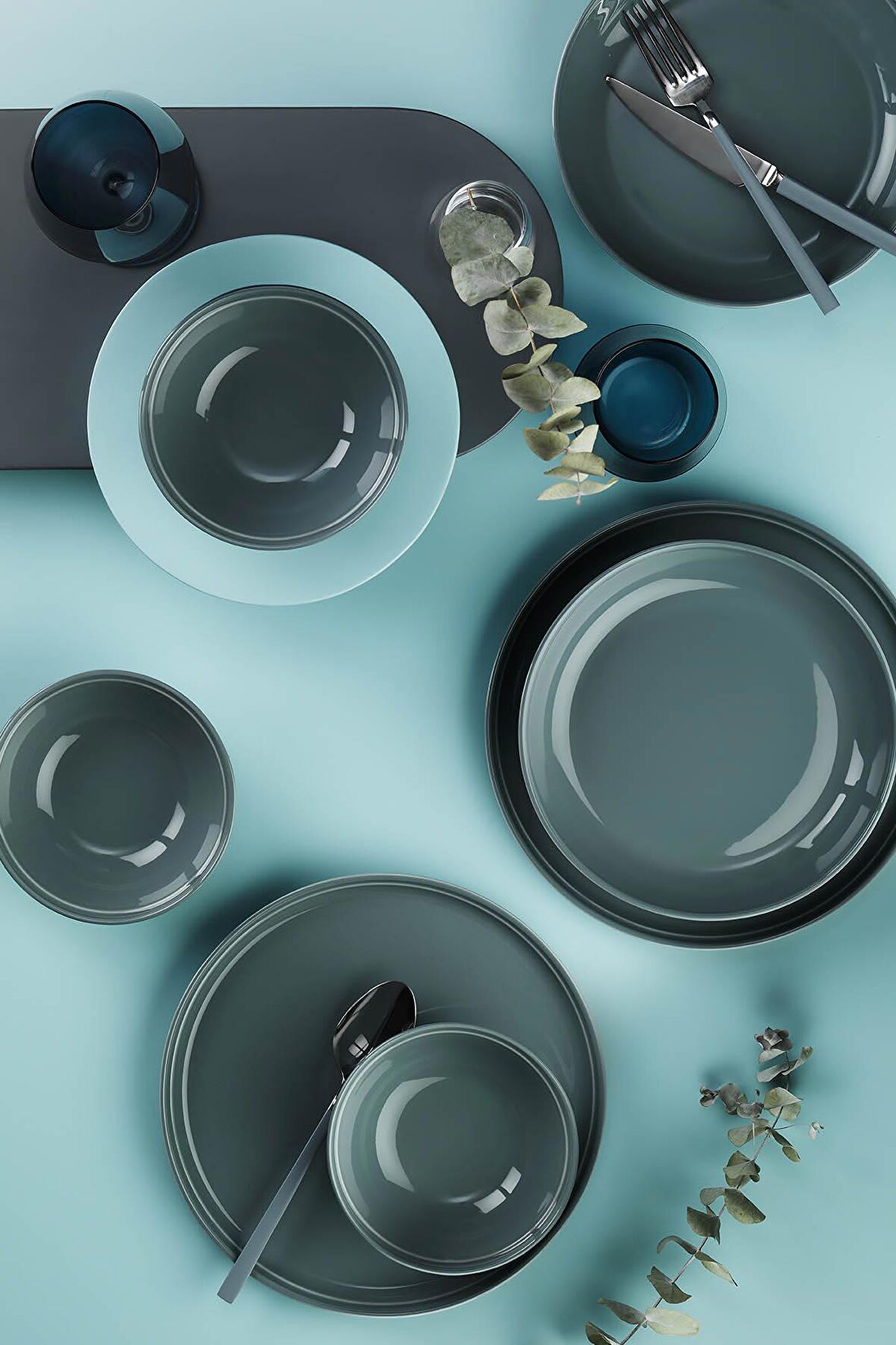 Fit-C 18 Parça Yemek Takımı Mavi