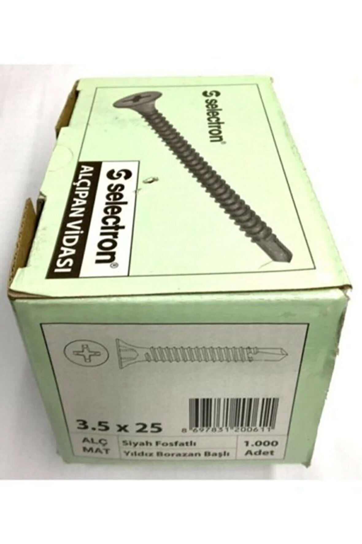 Alçıpan Vidası Matkap Uçlu 3.5*25 (1000)adet