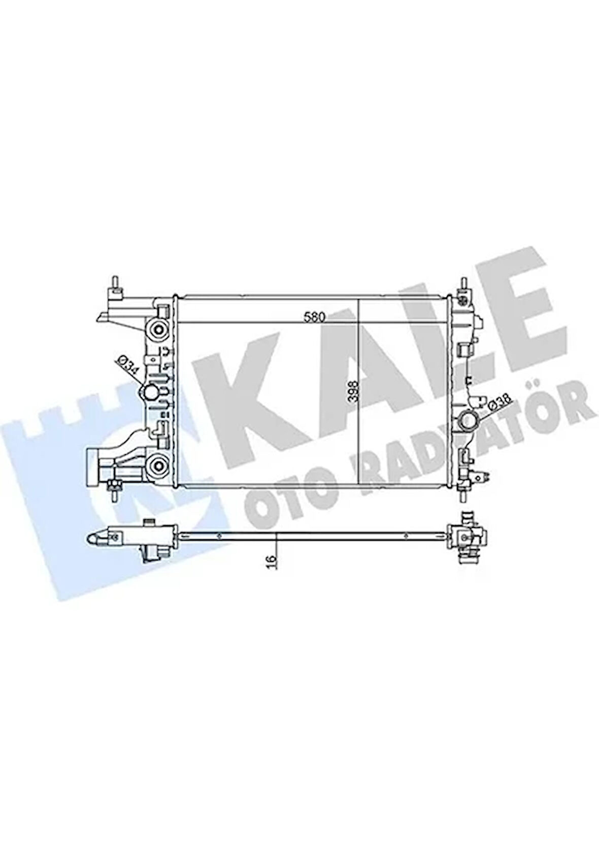 Opel Motor Su Radyatoru A.t Astra J 10>19 A16xer - B16xer Cruze (j300) Cruze (j305) F16d 580x398x16 - Kale 355200
