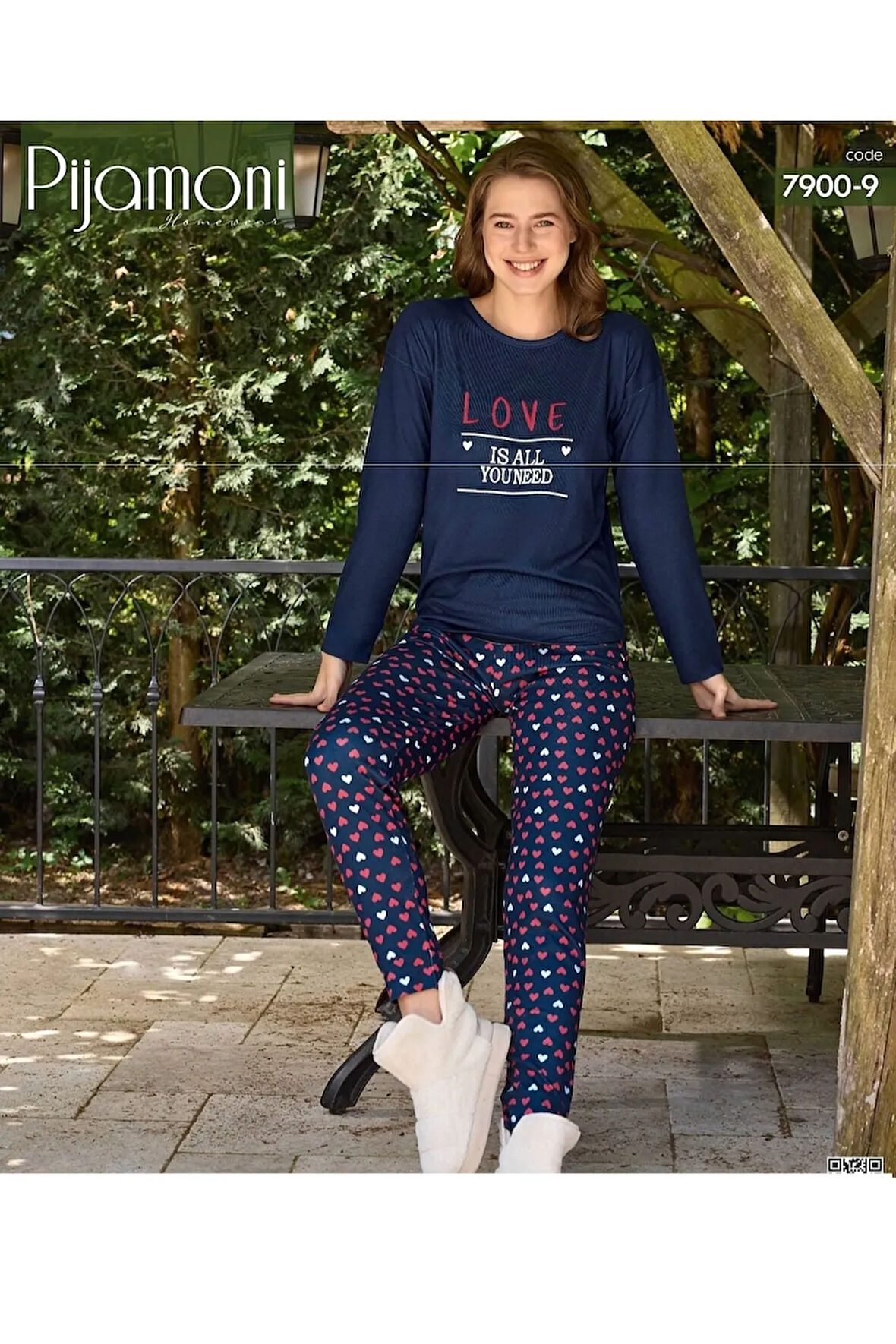 Şardonlu (Tüylü) Uzun Kol Pijama Pijama Takımı 7900-12