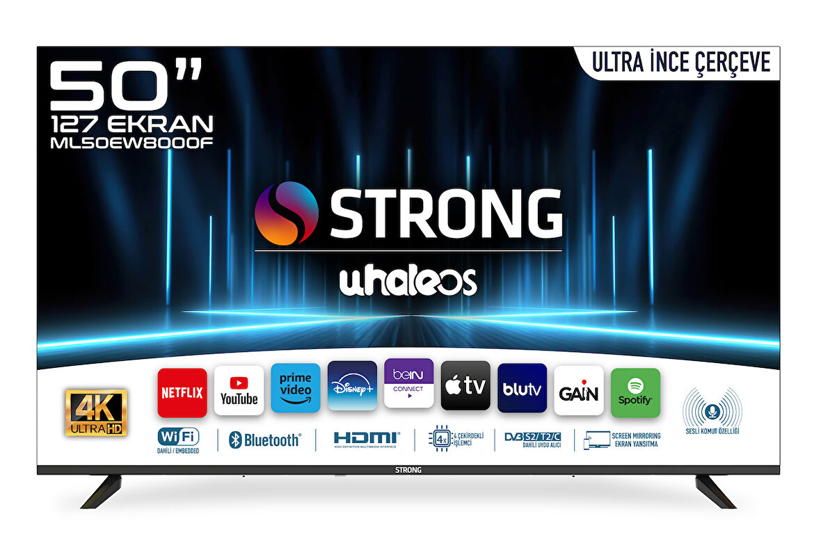 Strong ML50EW8000F 4K Ultra HD 50" 127 Ekran Uydu Alıcılı Smart LED TV