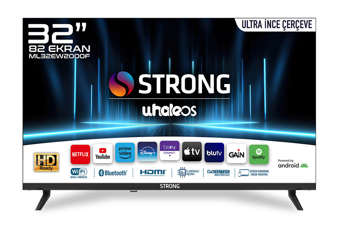 ML32EW2000F 32" HD Ready Ultra İnce Çerçeve Whale OS Smart TV - Dahili Uydu Alıcılı Led TV