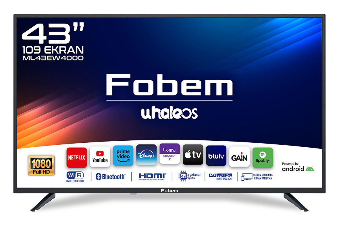 ML43EW4000 43’’ 109cm Ekran Full HD Whale OS Smart TV Dahili Uydu Alıcılı