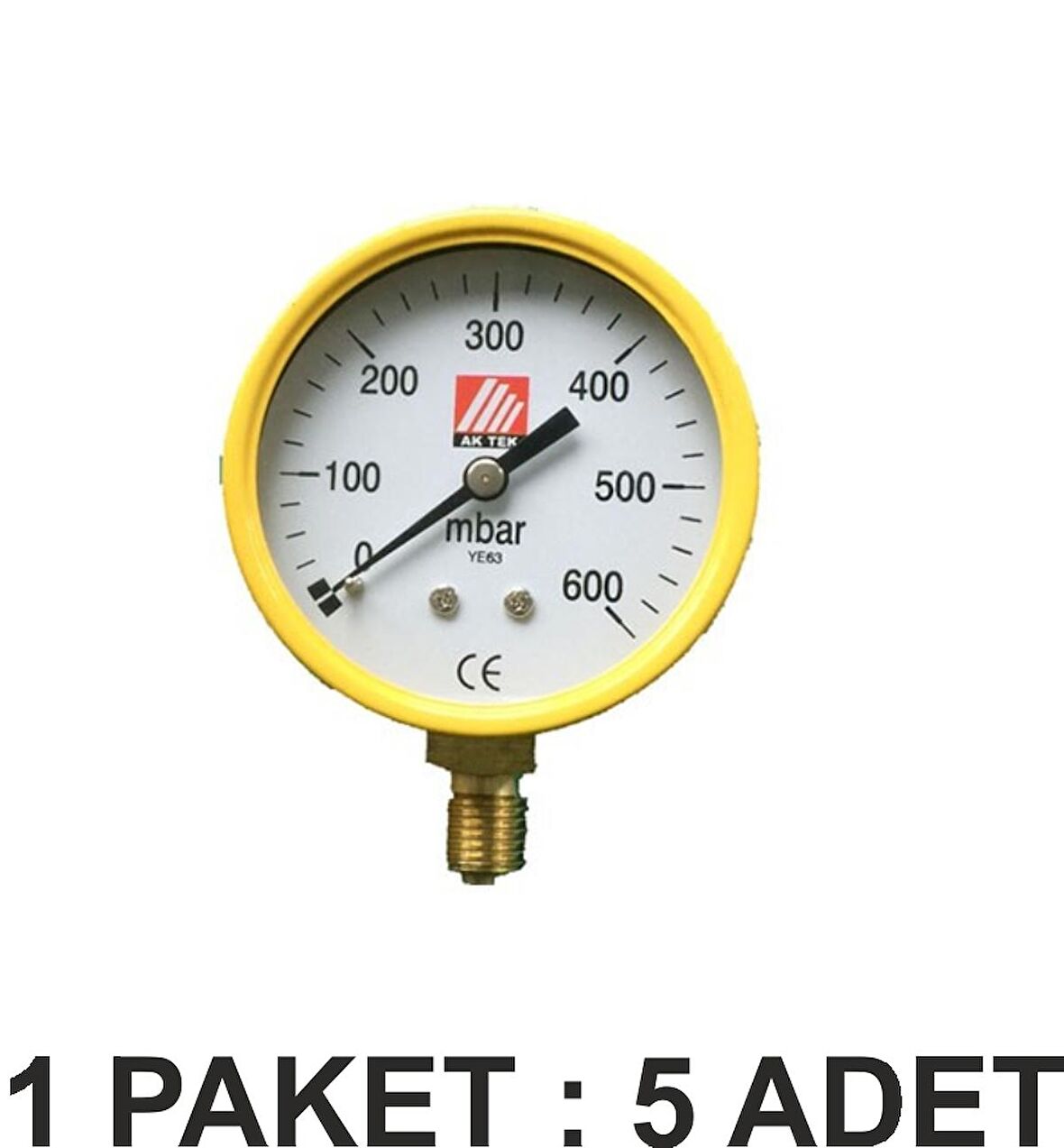 AK TEK MANOMETRE DOĞALGAZ  0-600 MBAR  DÜŞÜK BASINÇ PAKET 5 Li