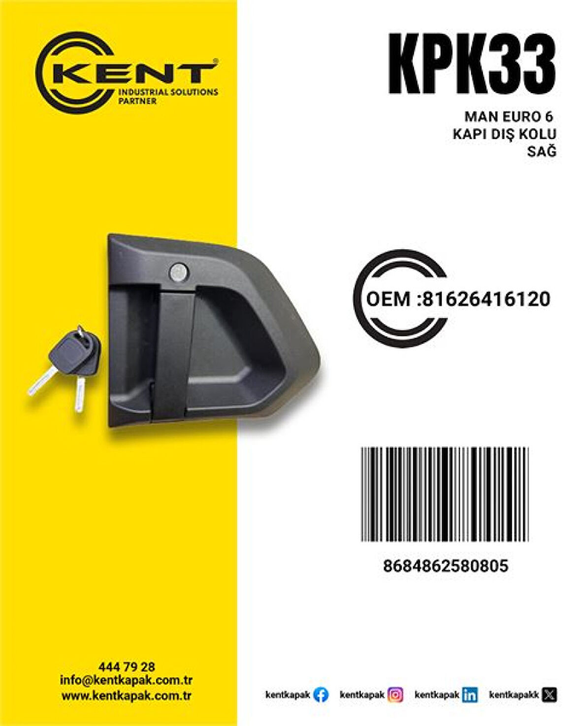 Man Truck Kapı Kolu Sag Euro6 Man Tgx Tgs Tgm Tgl - Kent Kpk-33