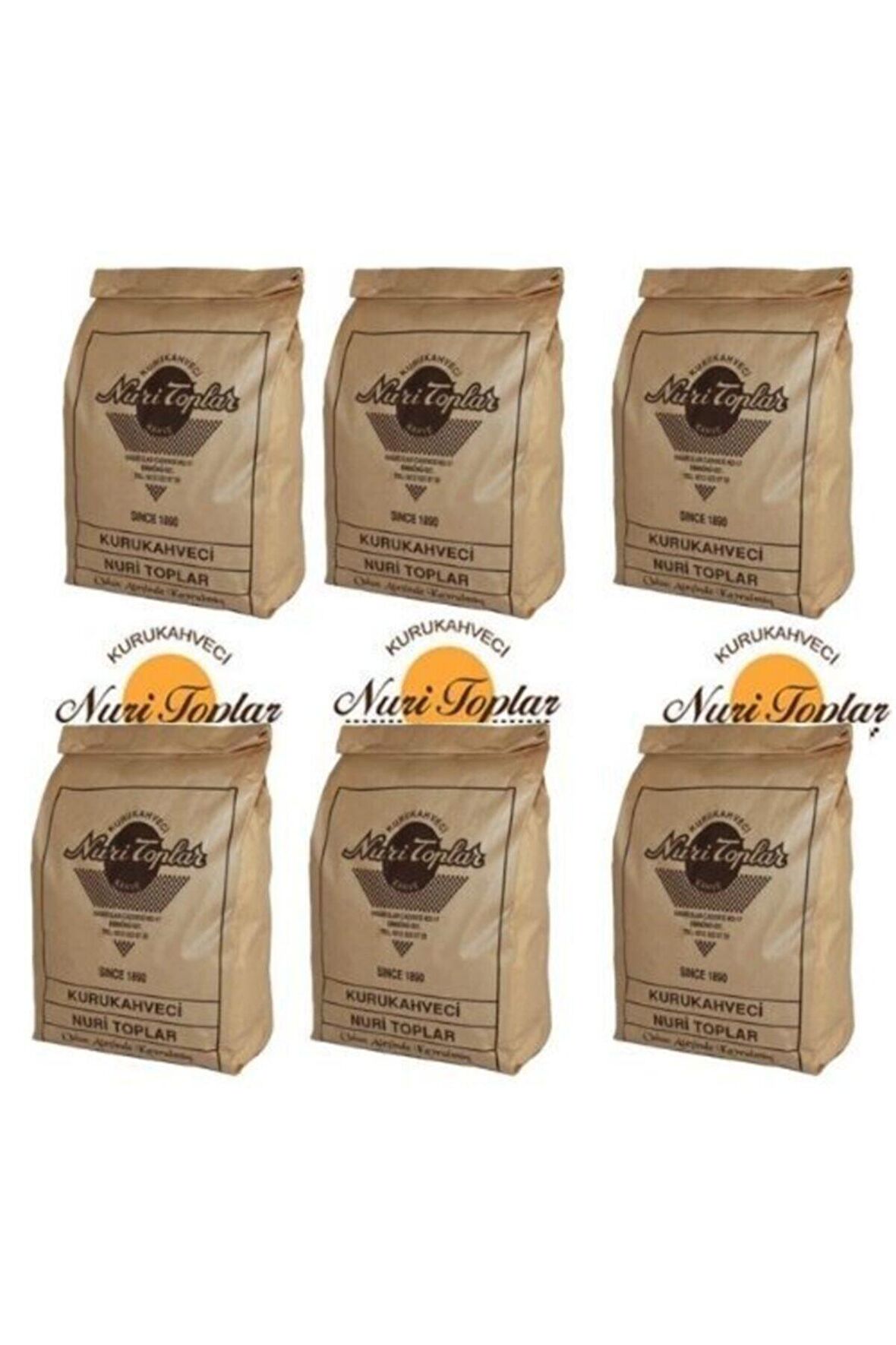 Nuri Toplar 250 gr 6 Paket Günlük Çekilmiş Türk Kahvesi (250GRX6)