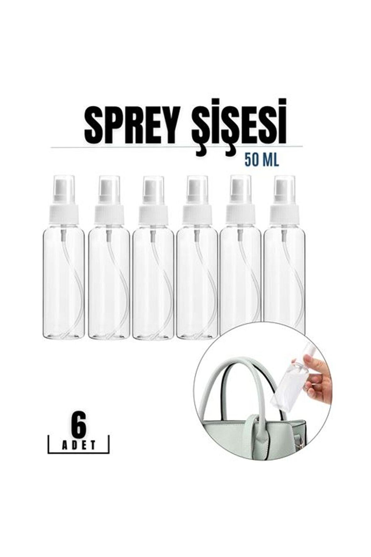 50 Ml Püskürtücü Boş Sprey Şişe 6 ADET 718727