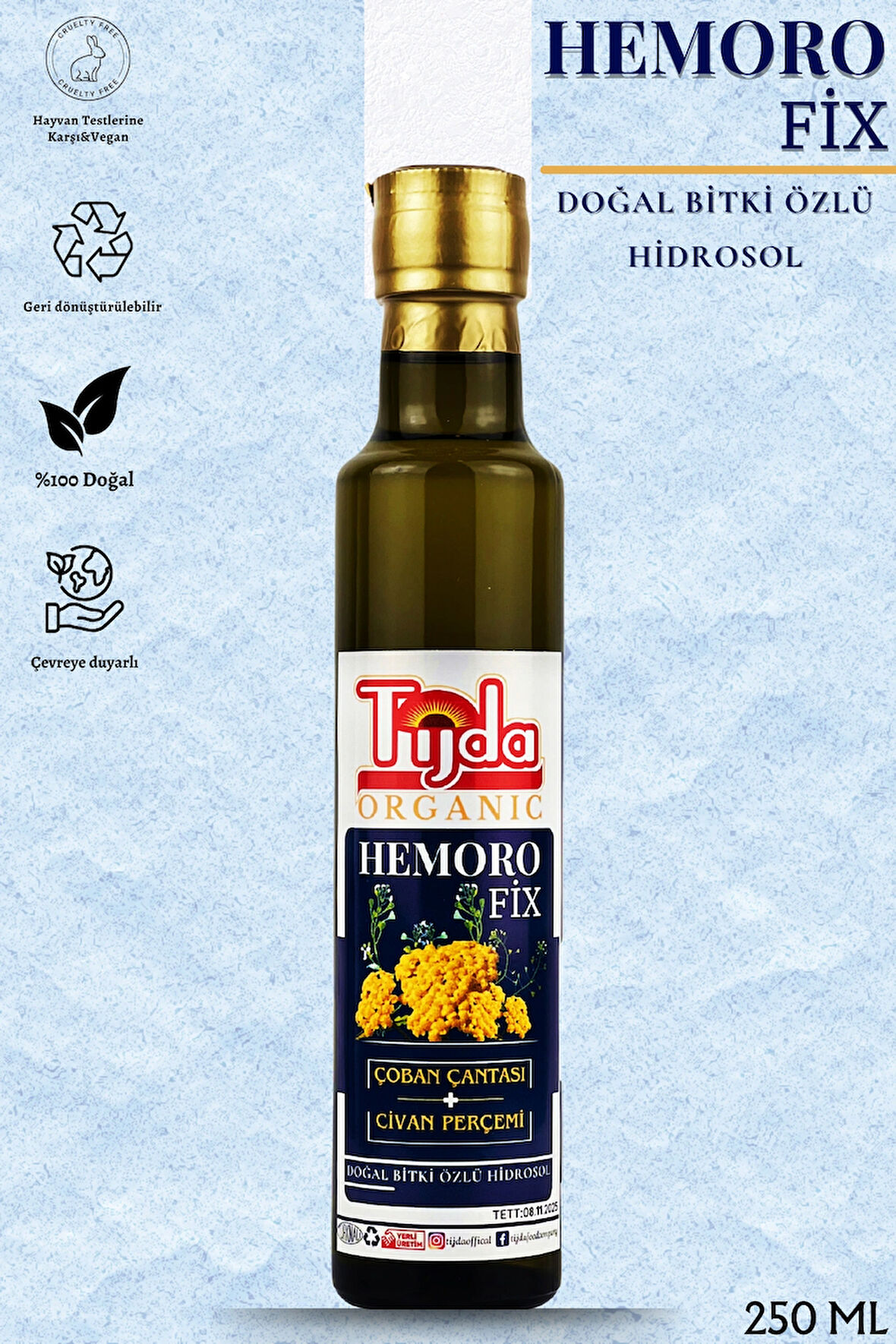 Hemorofix Doğal Bitkl Özleri Çoban Çantası ve Civan Perçemi 250 ml