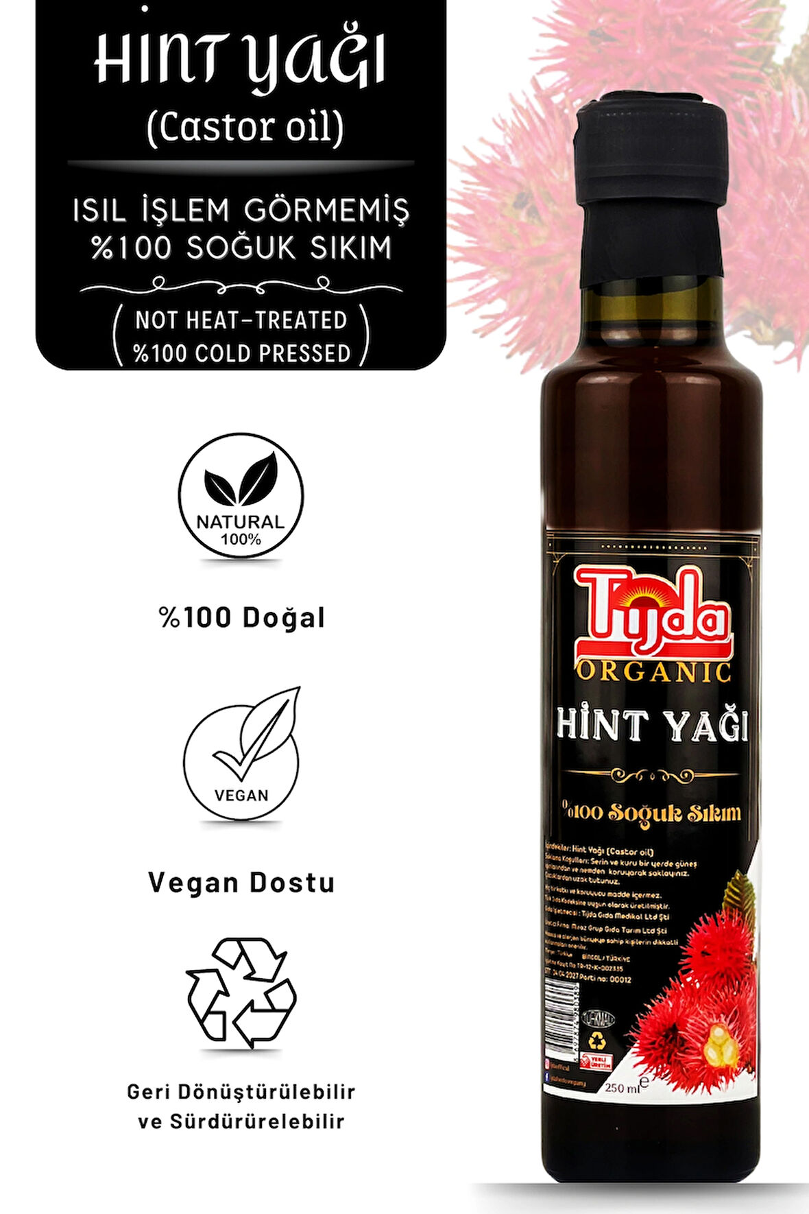 Hint Yağı ( Soğuk Sıkım ) 250 Ml