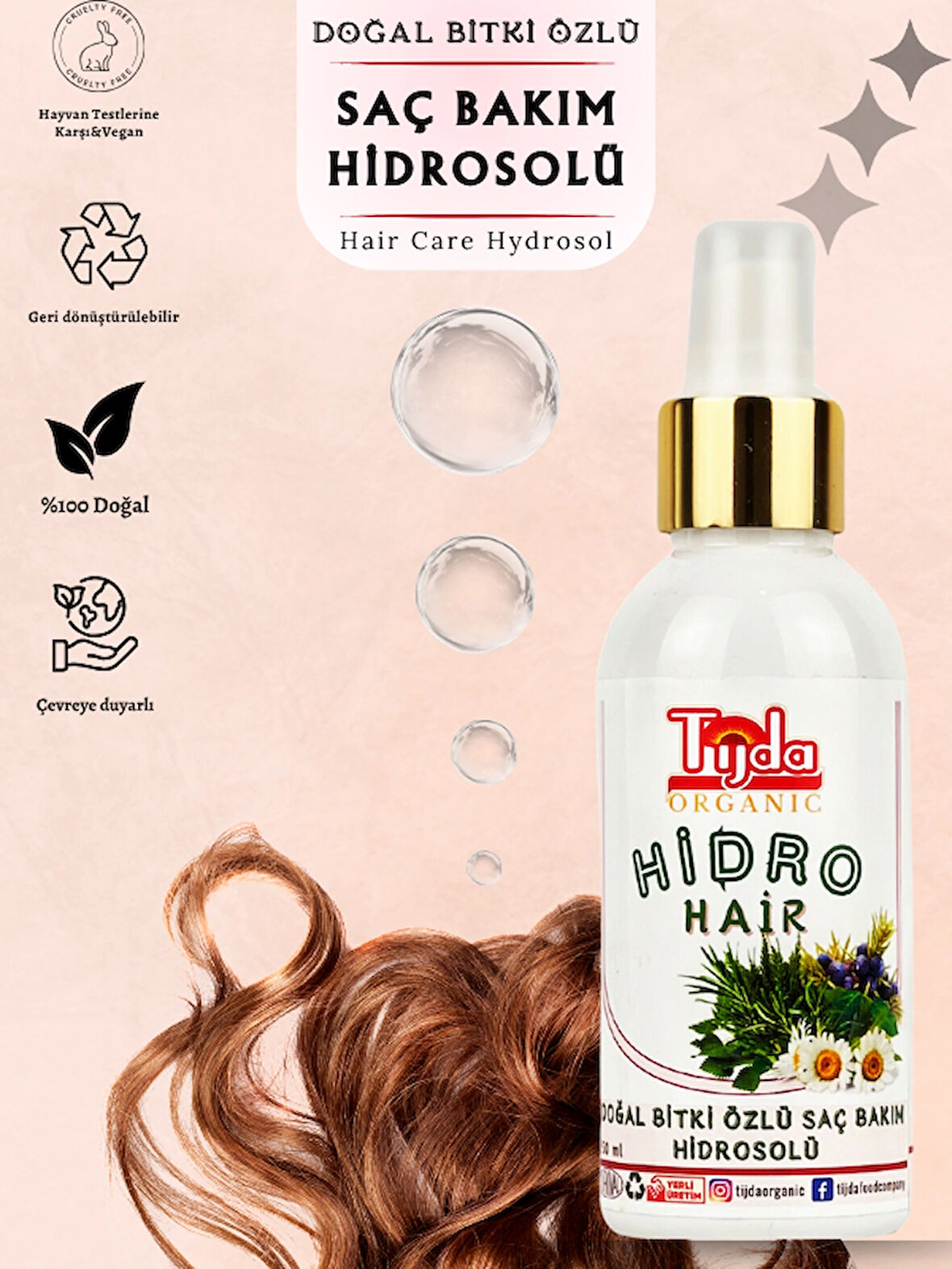 Bitkisel Saç Bakım Kompleksi 150 ml – Dökülmeye Karşı & Saç Uzamasını Destekleyen Toniği