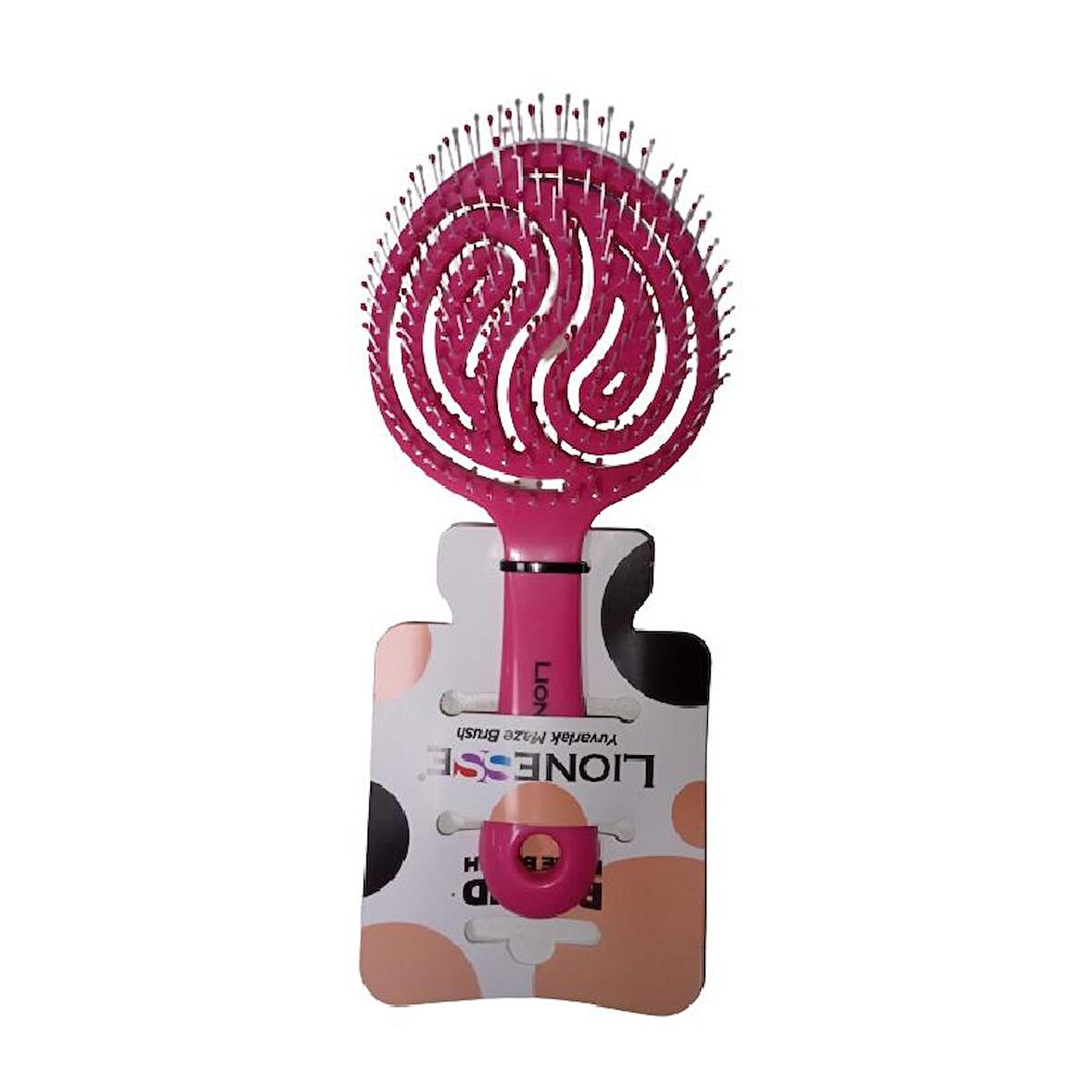 Lionesse Yuvarlak Maze Brush Saç Fırçası Koyu Pembe