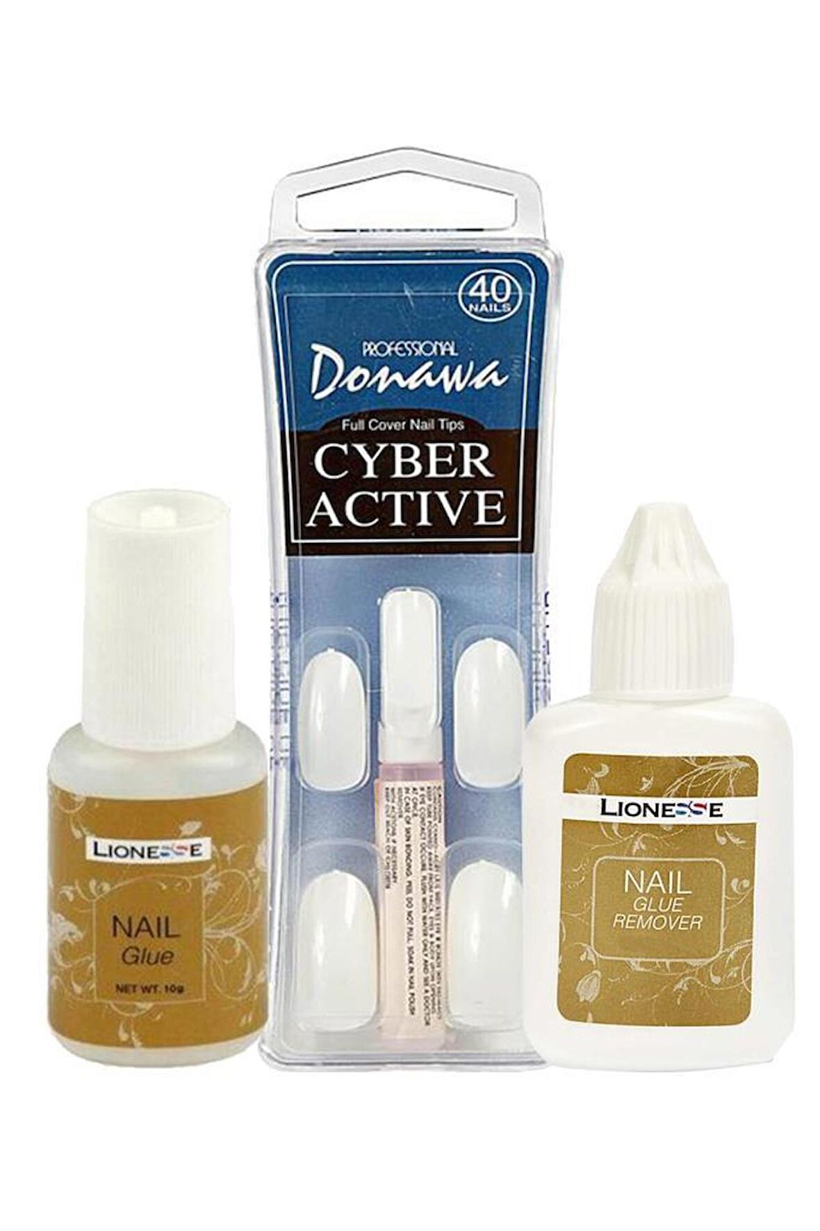 Lionesse Takma Tırnak 16+Tırnak Yapıştırıcı+Çıkarıcı