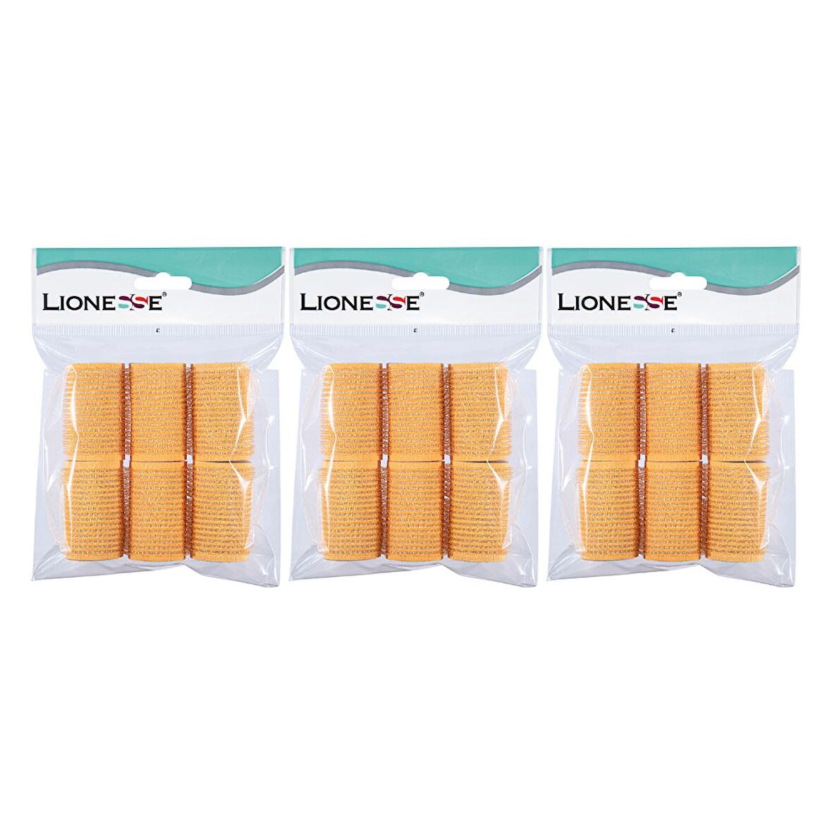 Lionesse Bigudi 1112 Süngerli Turuncu 6'lı Paket 3 Adet