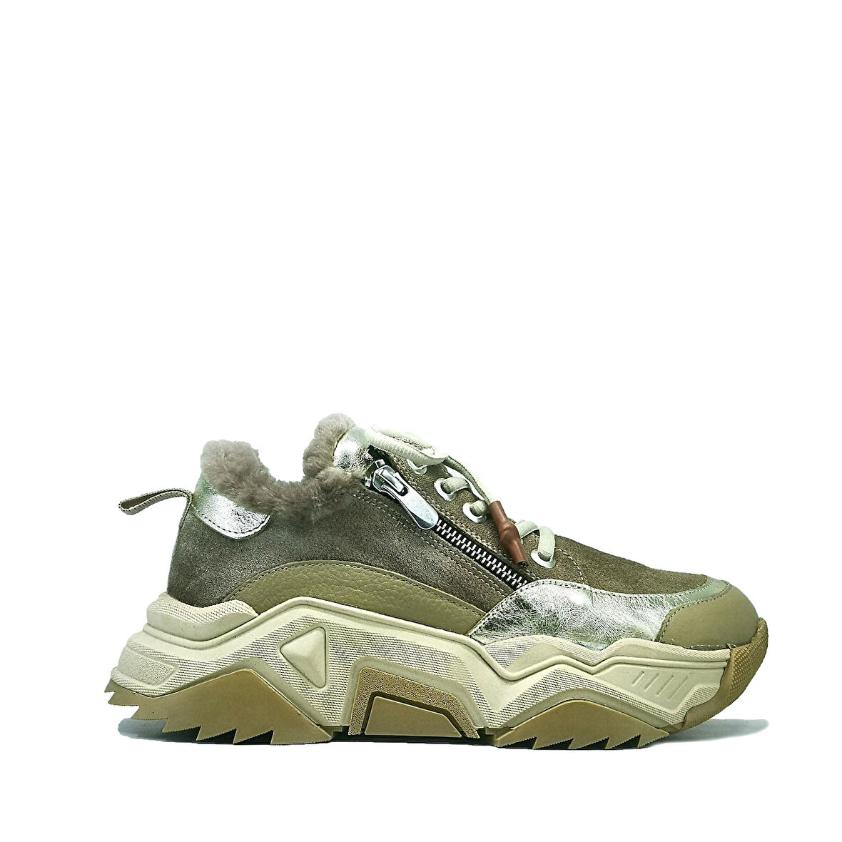 Janestt Kadın Hakiki Deri Kürklü Sneaker 138-2020