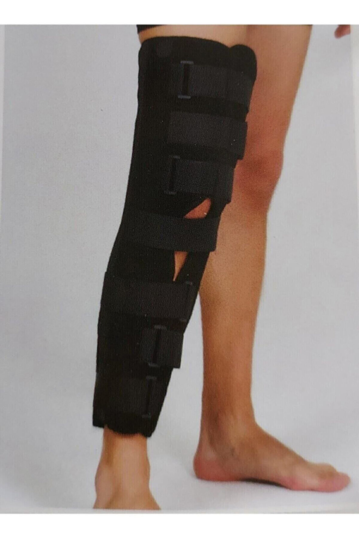 Diz sabitleyici dizlik , immobilizer siyah 40 Cm /gerçek demir balenli (metal çubuklu)