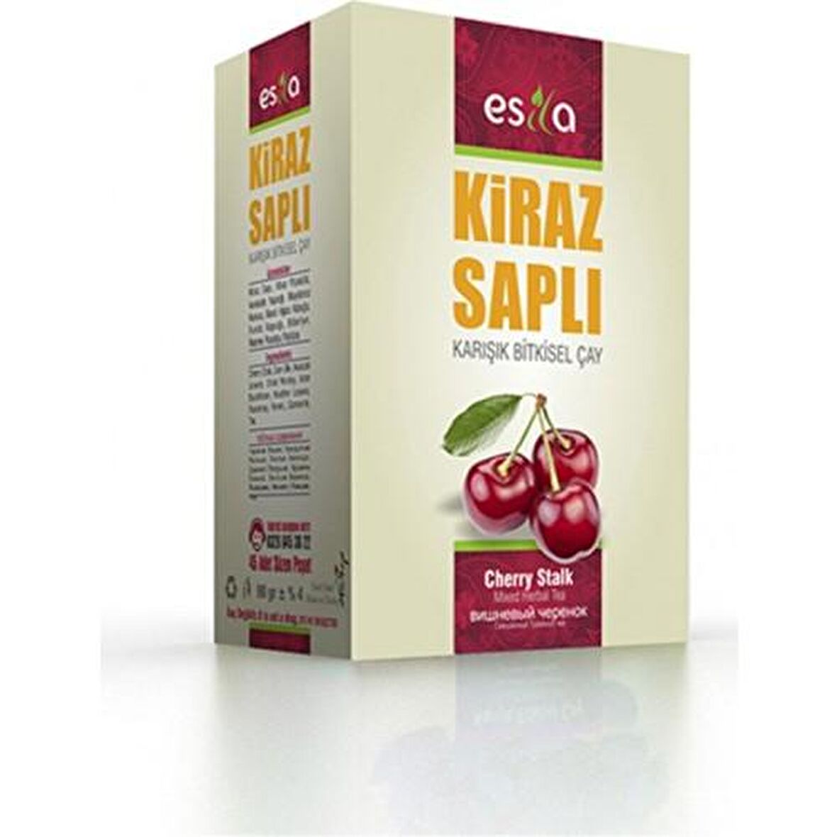 Esila Kiraz Saplı Organik Demlik Poşet Bitki Çay 90 gr 45'li 