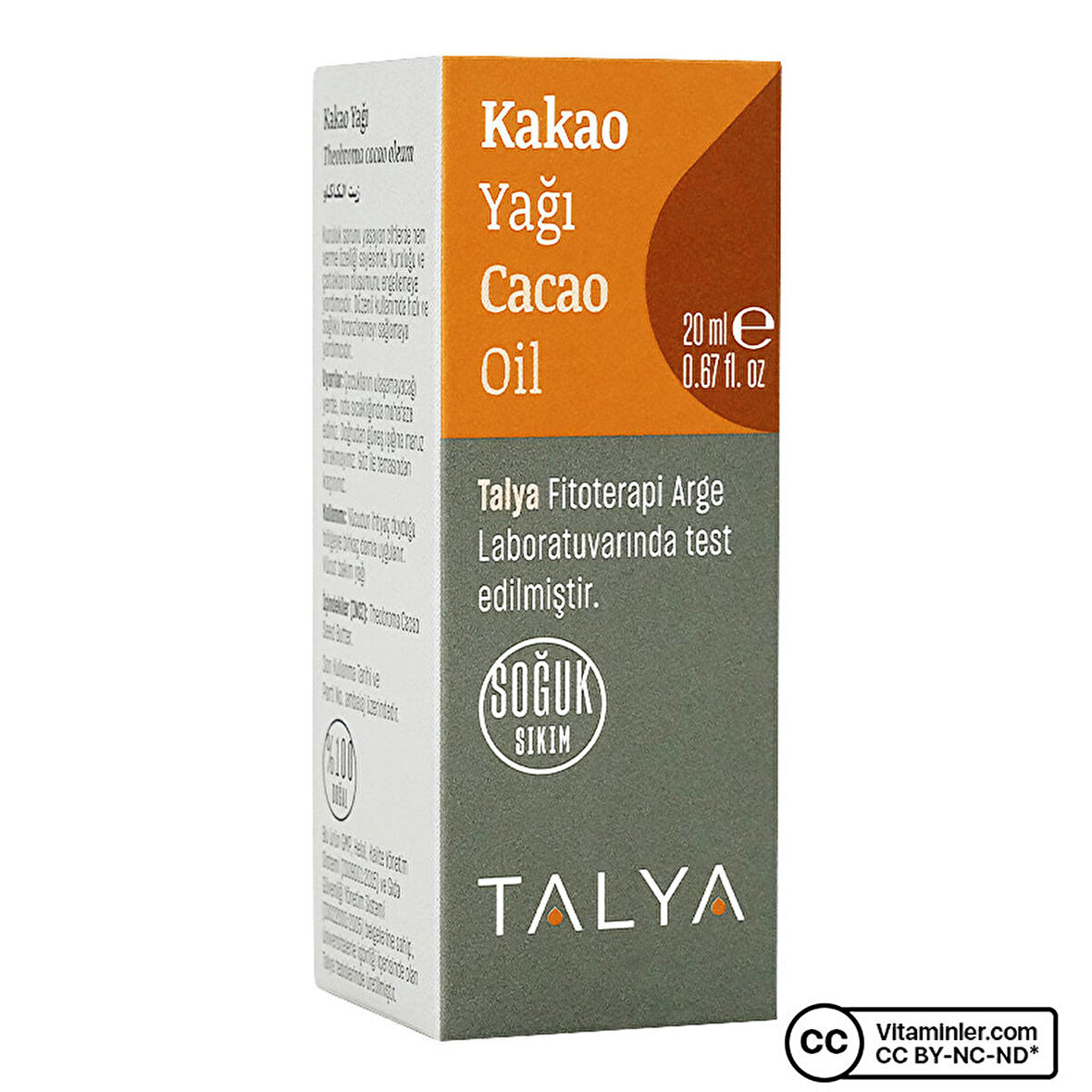 Kakao Yağı, Soğuk Sıkım, %100 Saf Ve Doğal, Doğal Bronzluk, 20 ml