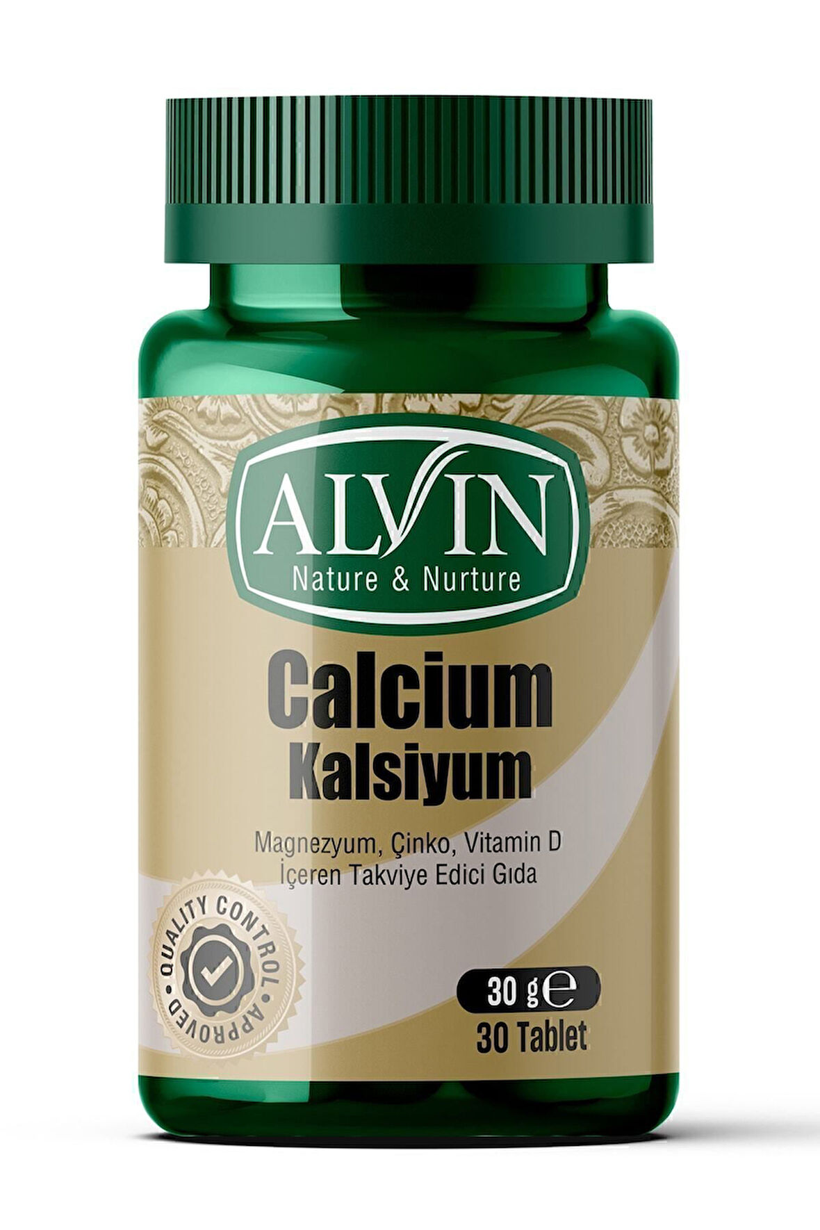 Kalsiyum, Magnezyum, Çinko, Vitamin D Içeren Takviye Edici Gıda, 30 Tablet