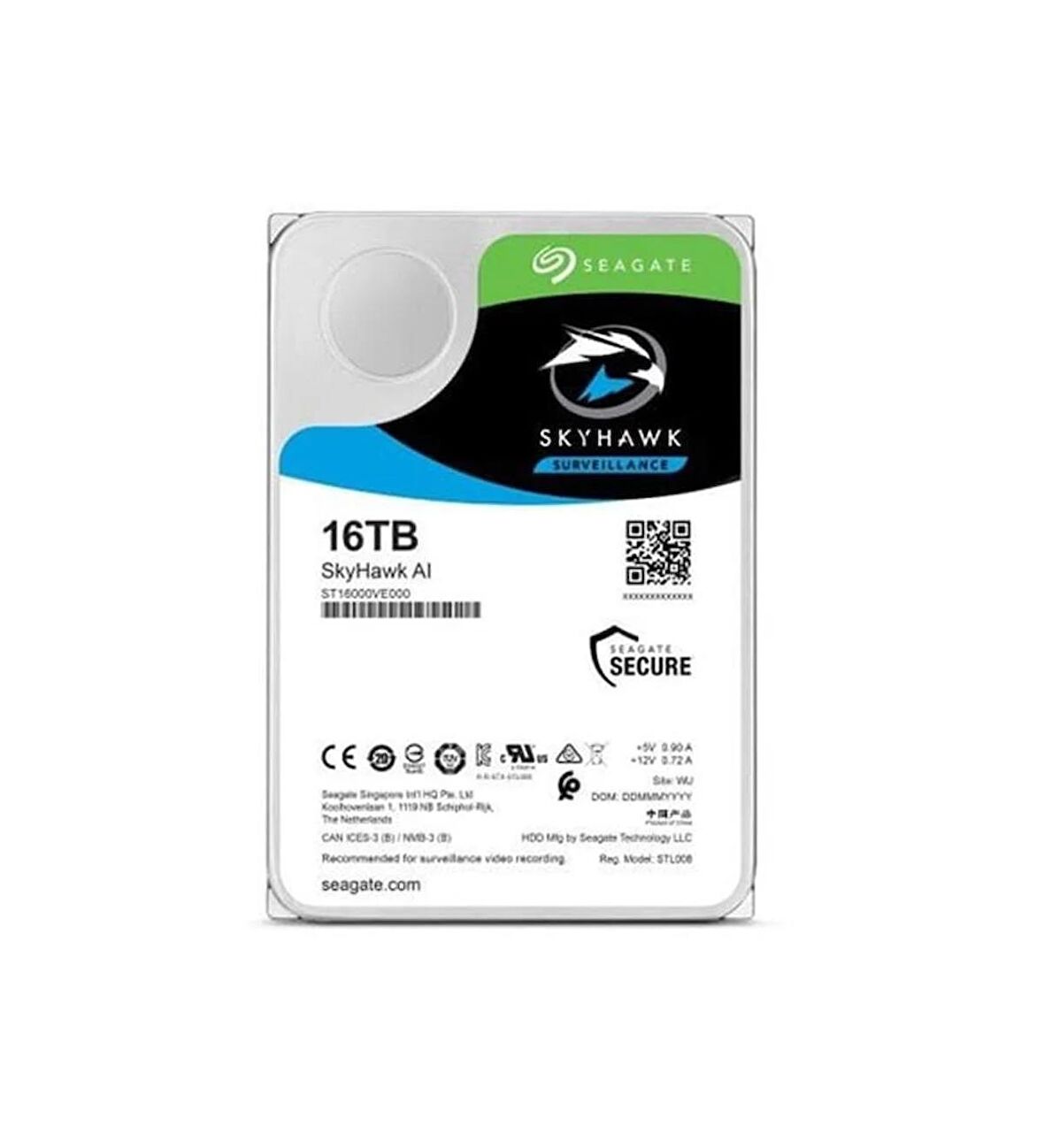SEAGATE 16TB SKYHAWK 3.5"  7200RPM SST16000VE002 7-24 HARDDISK (ITHALAT)