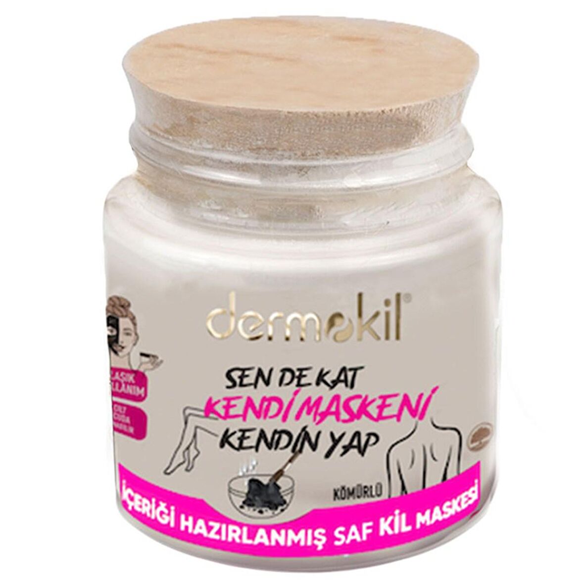 DERMOKİL Sen de Kat Kendi Maskeni Kendin Yap Kömürlü Kil Maskesi 220 ml