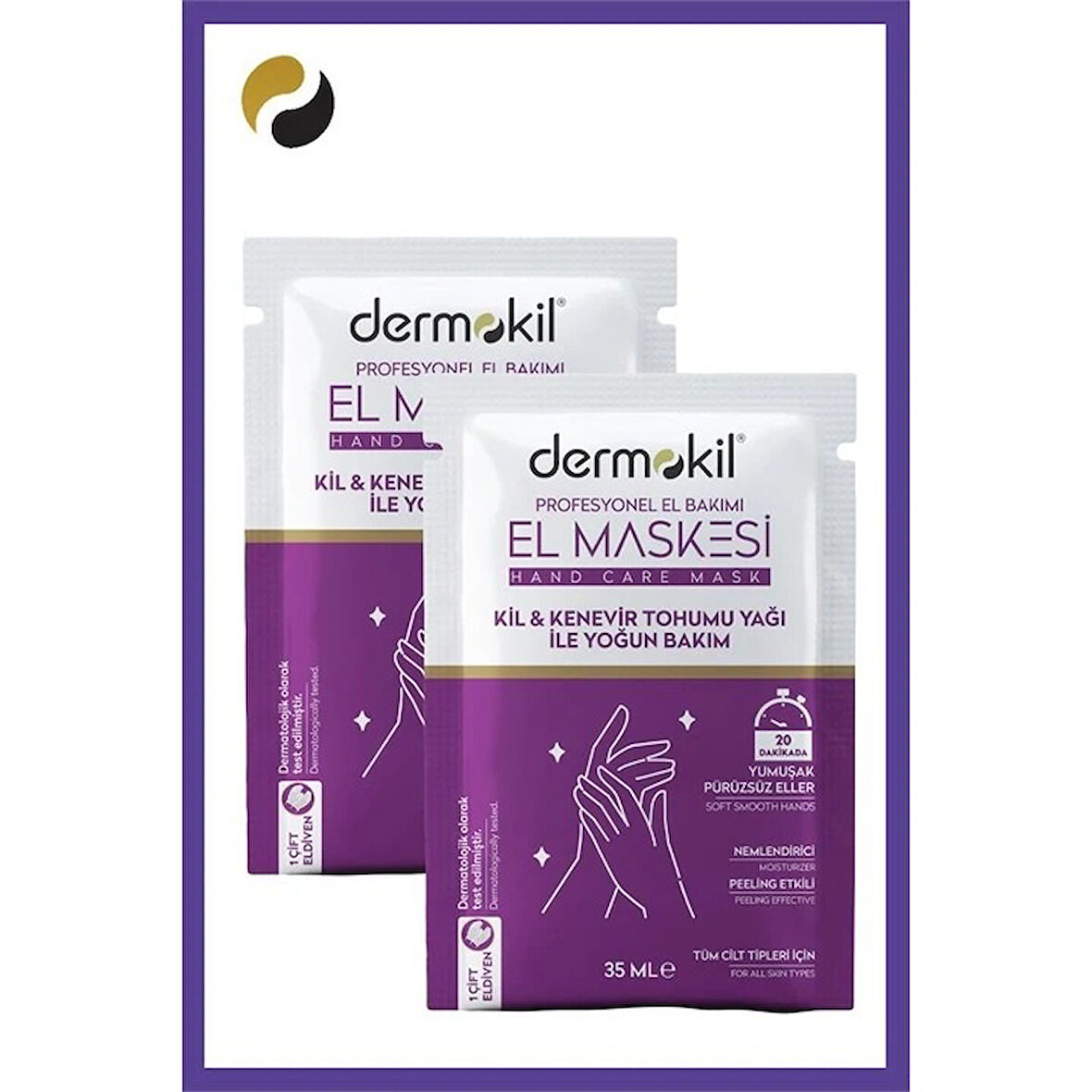 Dermokil Kil ve Kenevir Yağlı Peeling Etkili El Maskesi 35 ml 2 ' Li Set