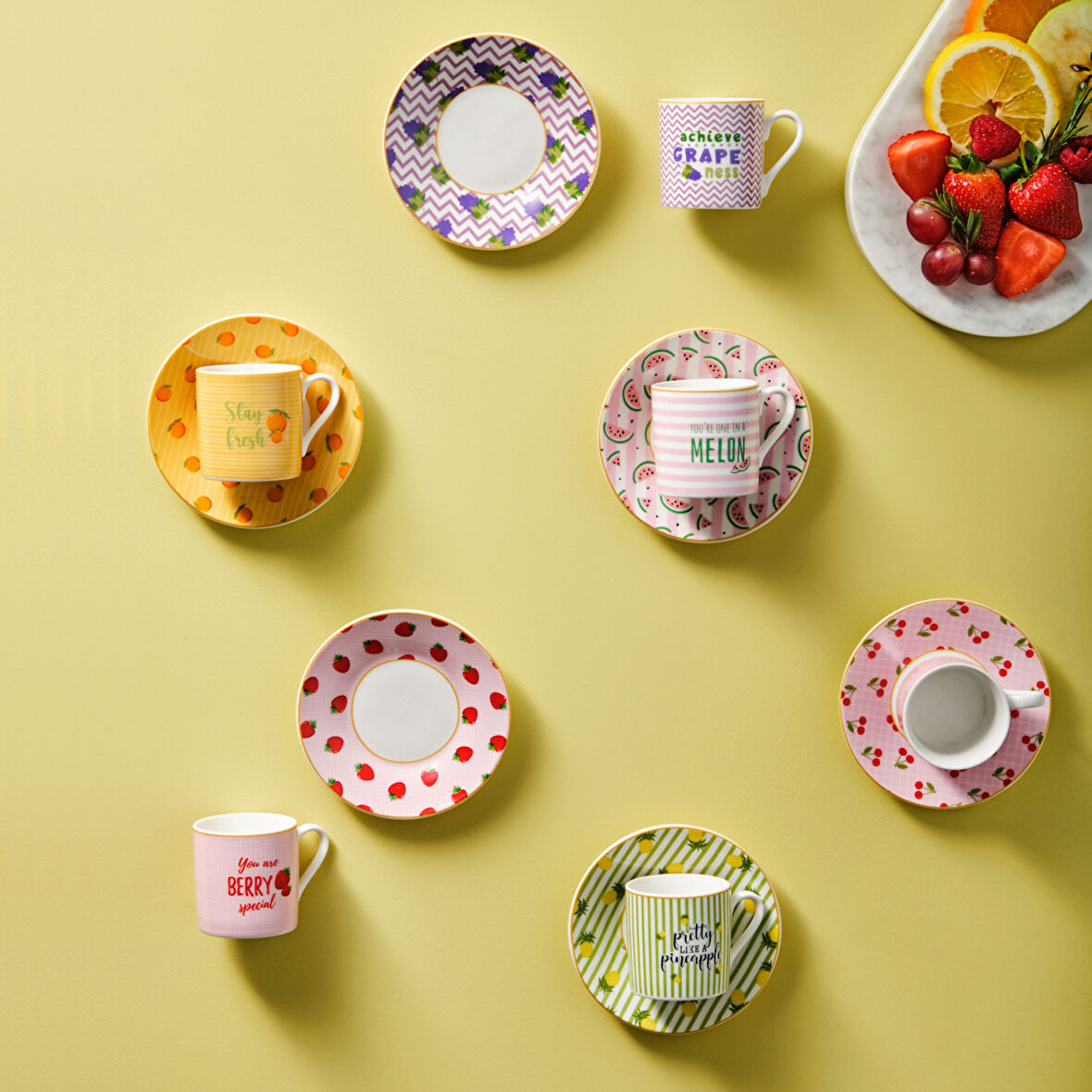 Karaca Fruitee 6 Kişilik Kahve Fincan Takımı 90 Ml