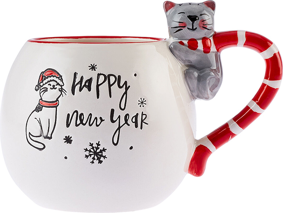 Karaca New Year Yılbaşı Cat Kupa 450 ml