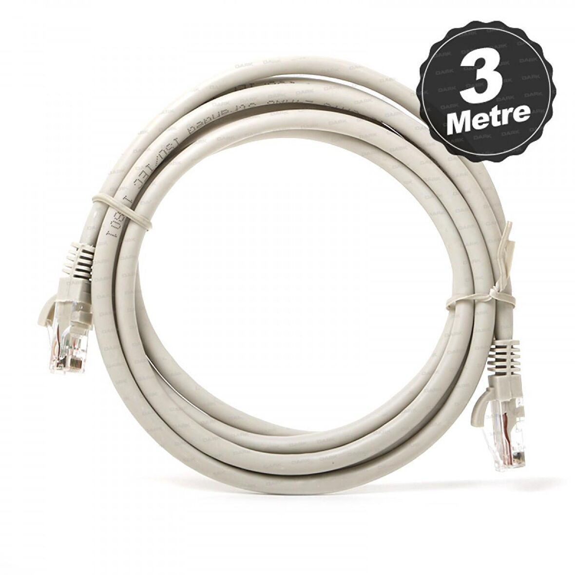 Dark DK-CB-NT6U300G 3 Mt CAT6 Cu AWG24/7 UTP Gri Patch Cord Kablo