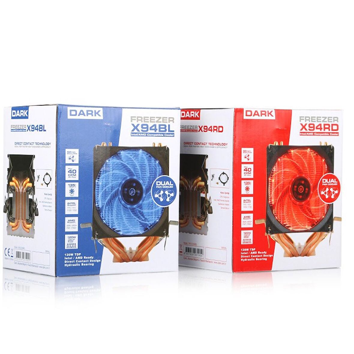 Dark DKCCX94RD Freezer X94 Ryzen 12 cm Kırmızı Led Fanlı İşlemci Soğutucusu