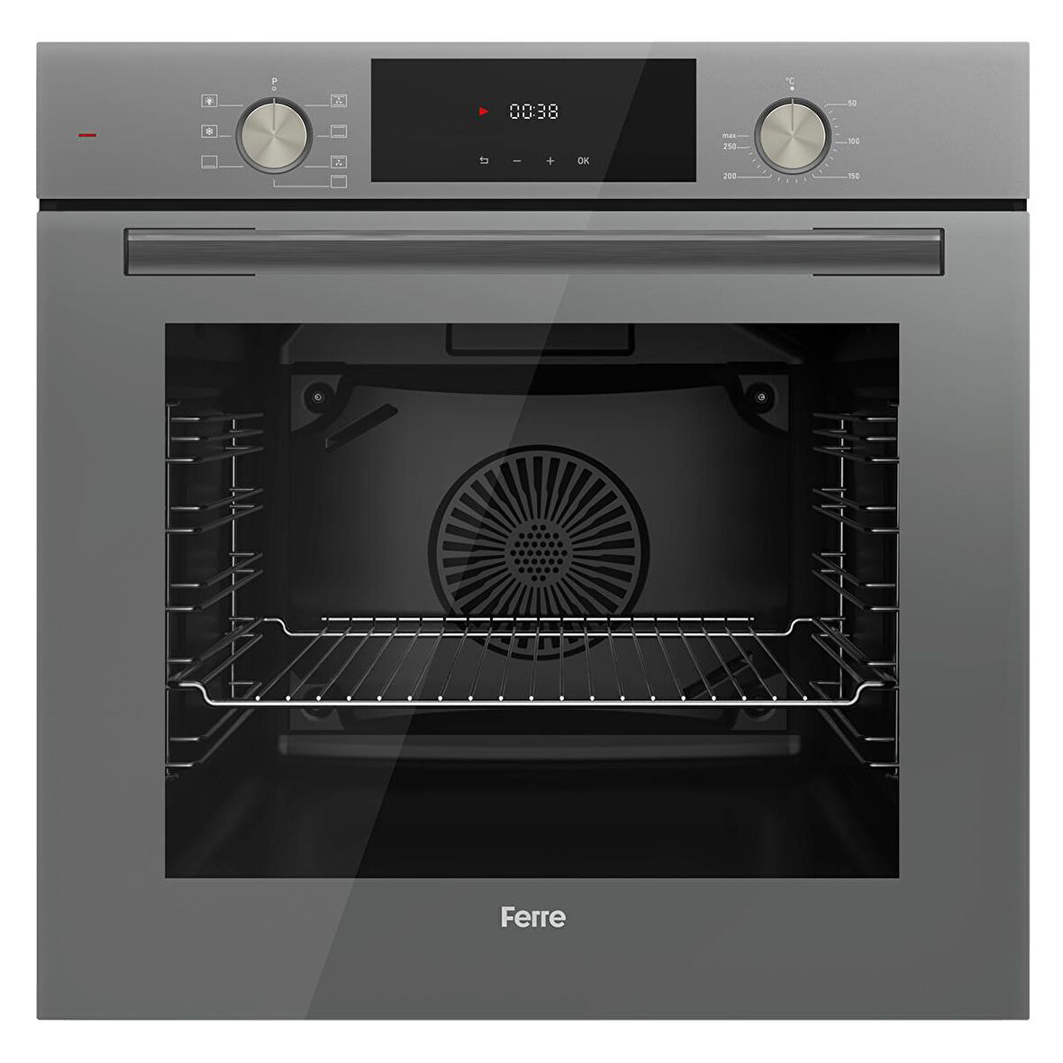 Ferre FLAMEART SC Serisi Gri Set (SC408-WFA + QMS63CPR +D088 ) - 65 cm'lik Kare Döküm Izgara-WOK