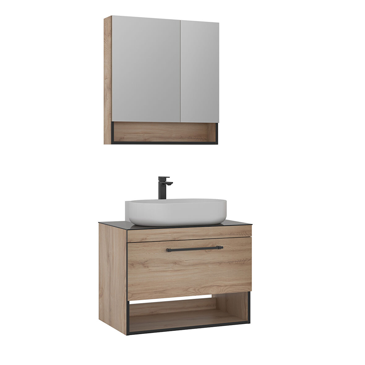 Orka Knidos 90 Cm Banyo Dolabı Takımı Ayna Kapakli Legnano