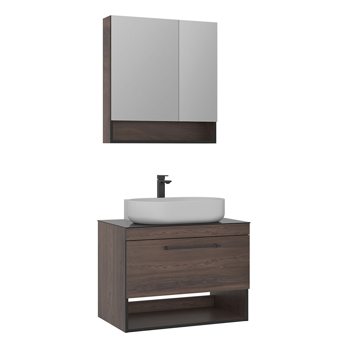 Orka Knidos 90 Cm Banyo Dolabı Takımı Ayna Kapakli Navaro