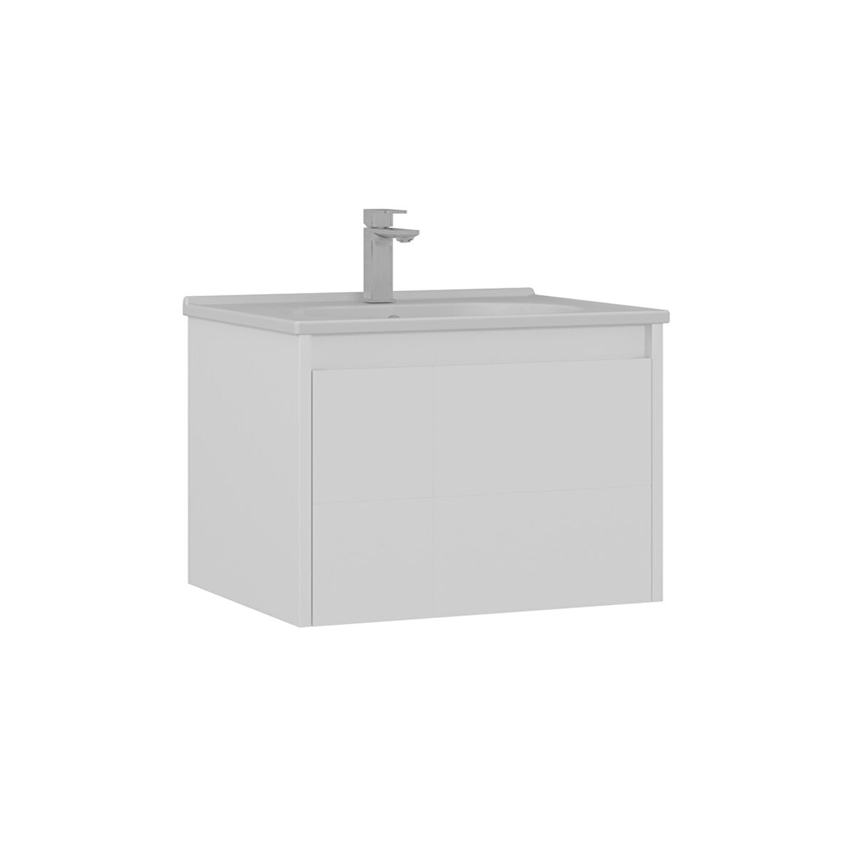 Orka Likya 65 Cm Banyo Alt Dolabı Lavabo Dahil Mat Beyaz